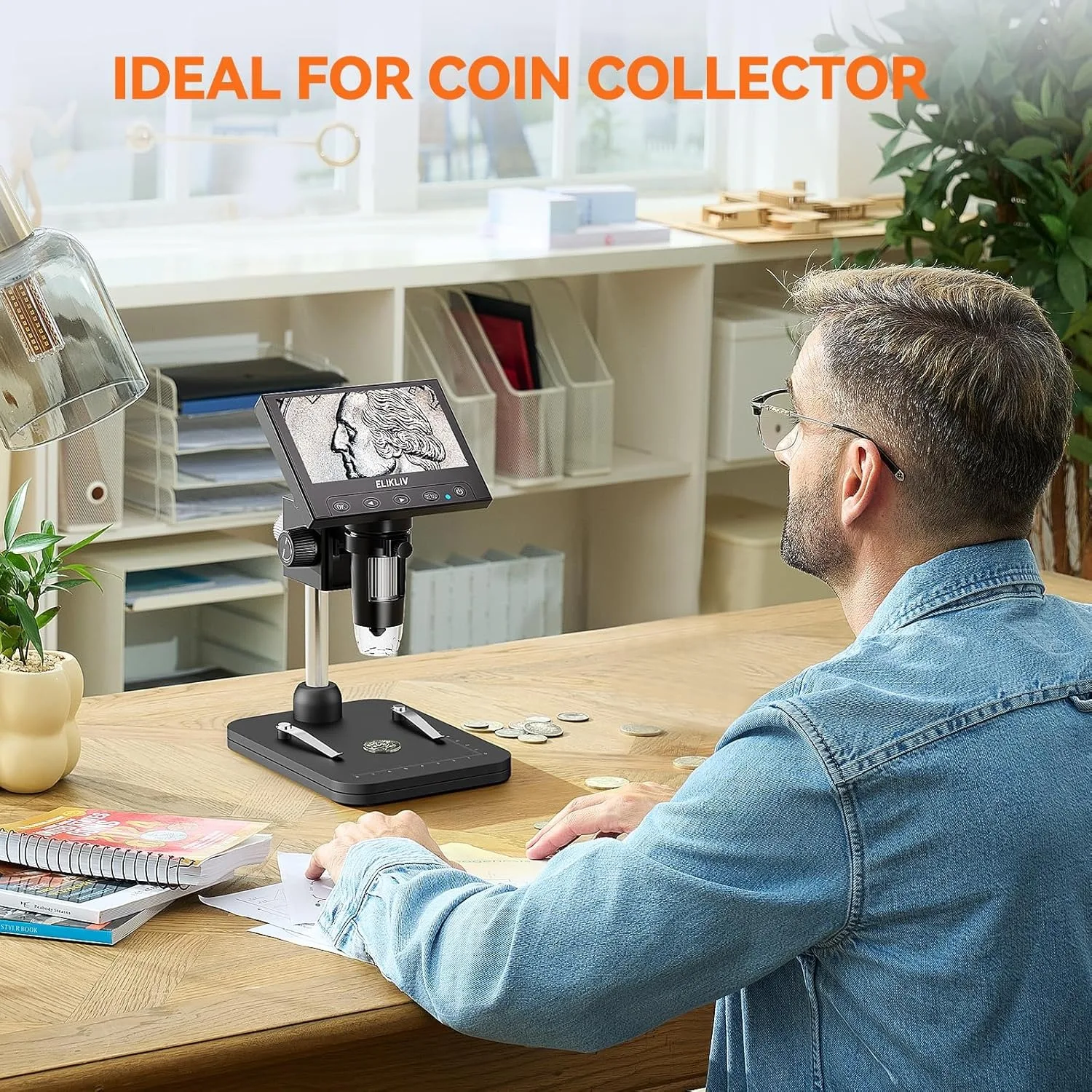 4.3 Inch LCD Digital Microscope 1000X Coin Repair Camera with LED for PC - Image 3