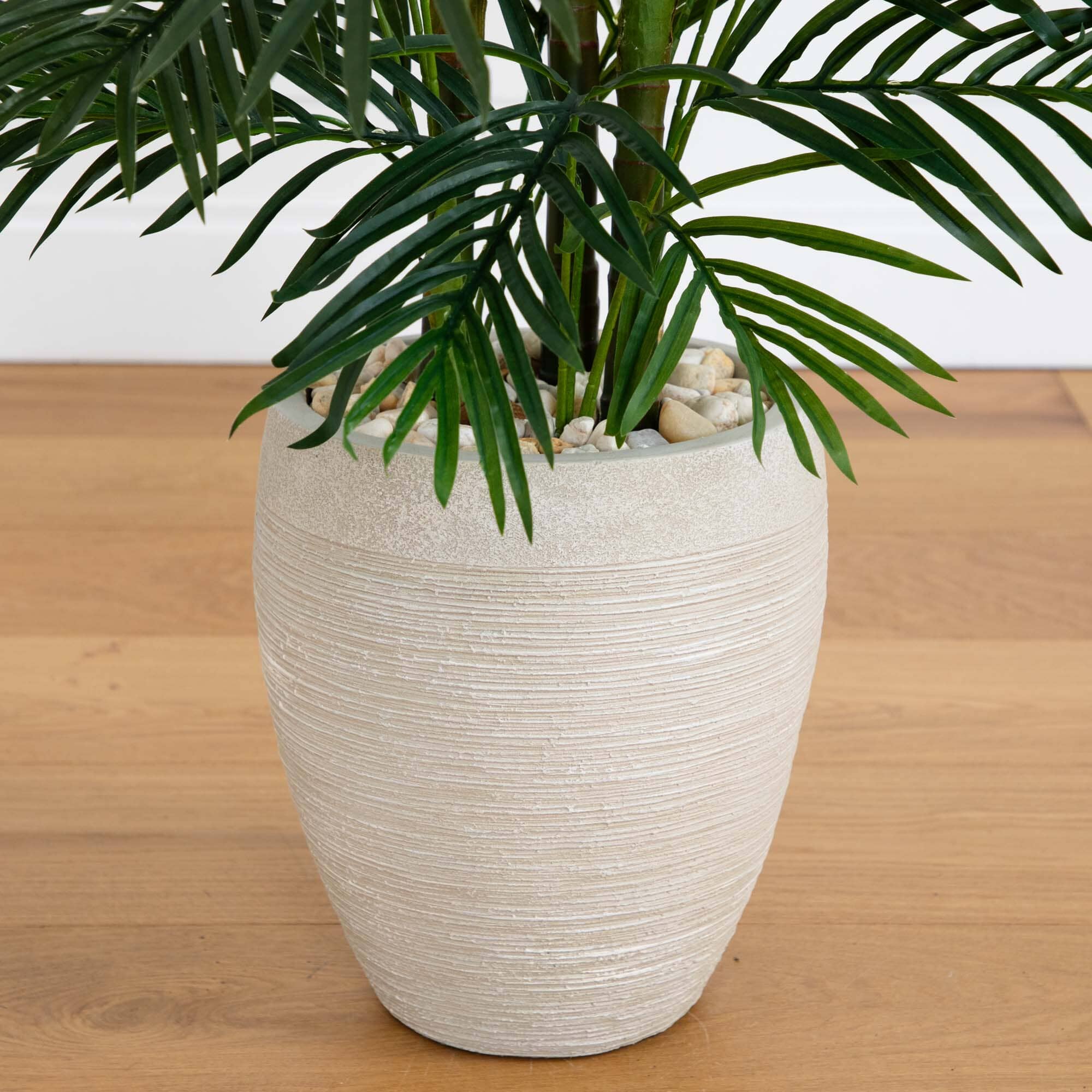 4.5’ Areca Palm Artificial Tree in Sand Colored Planter - Image 3