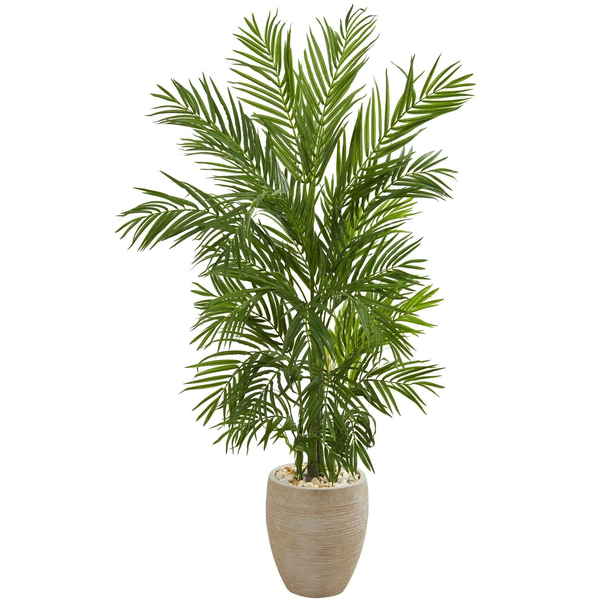 4.5’ Areca Palm Artificial Tree in Sand Colored Planter - Image 5