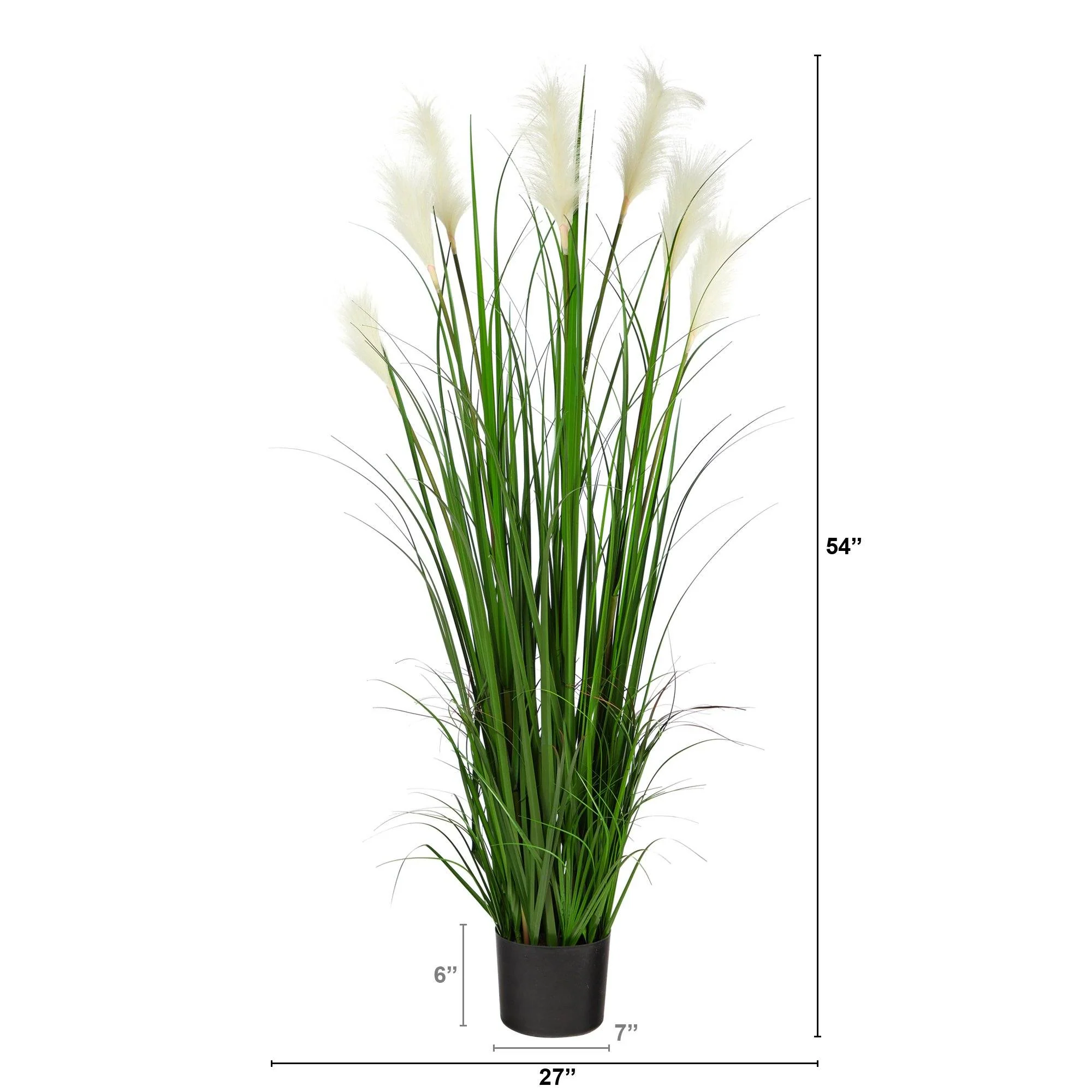 4.5’ Artificial Plum Grass Plant with Creamy Plumes - Image 2