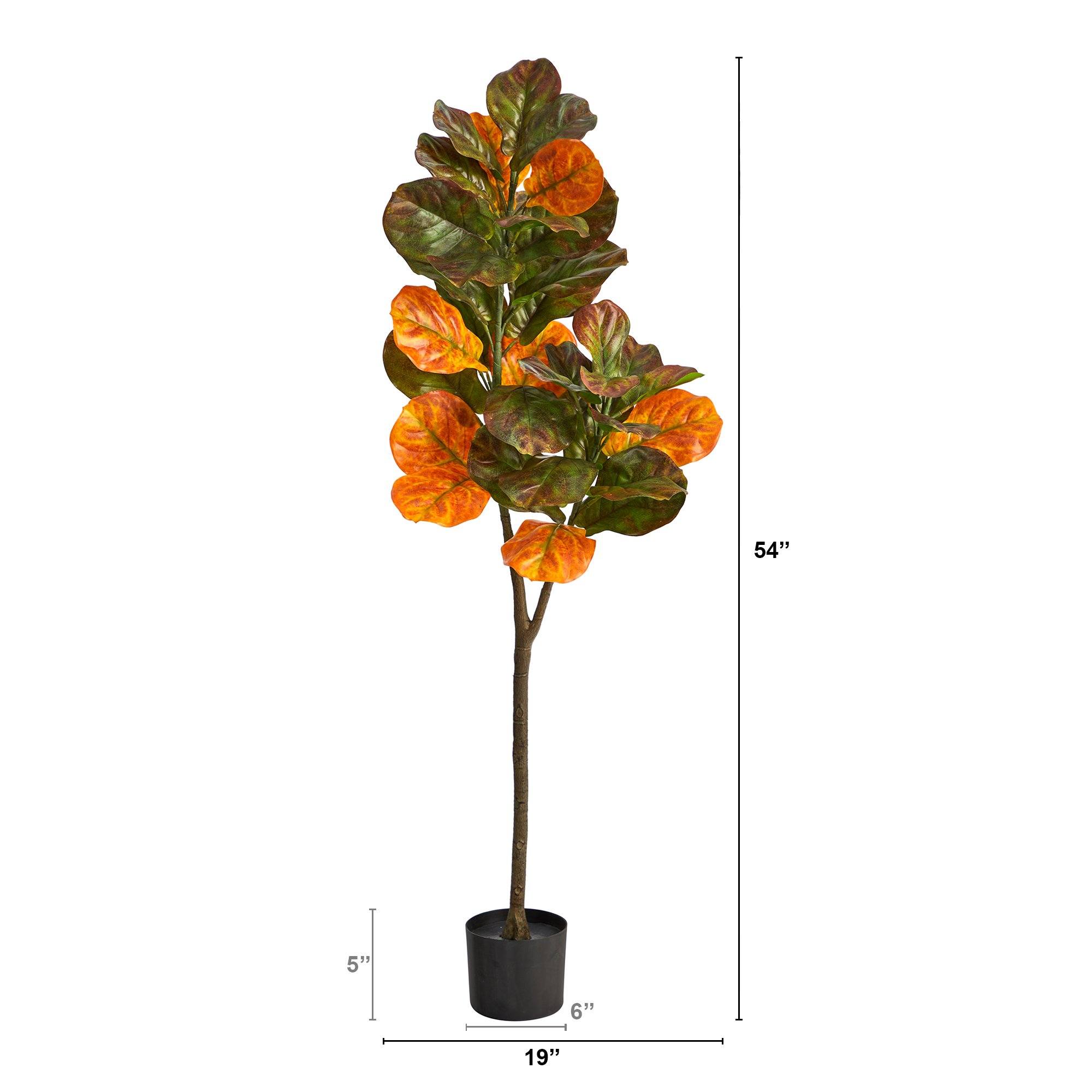 4.5’ Autumn Fiddle Leaf Artificial Fall Tree - Image 2