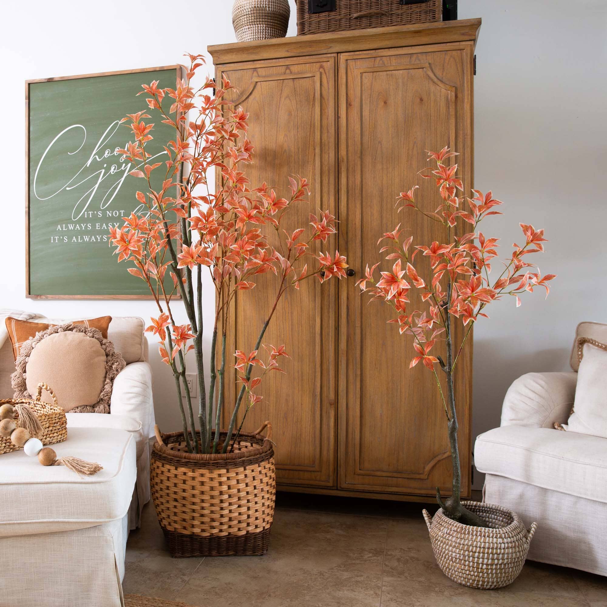 4.5' Autumn Pieris Artificial Fall Tree - Image 4