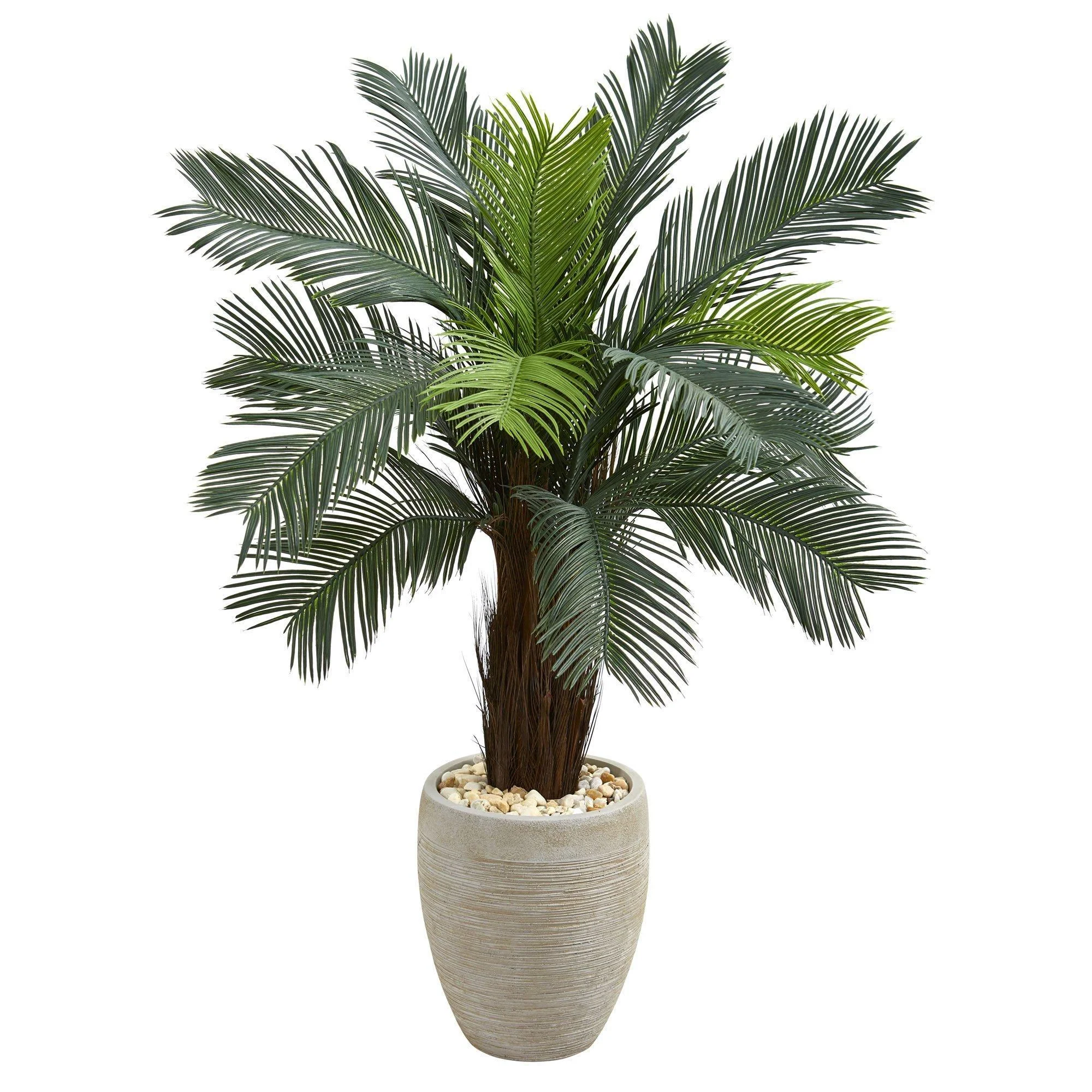 4.5’ Cycas Artificial Tree in Oval Planter (Indoor/Outdoor) - Image 4