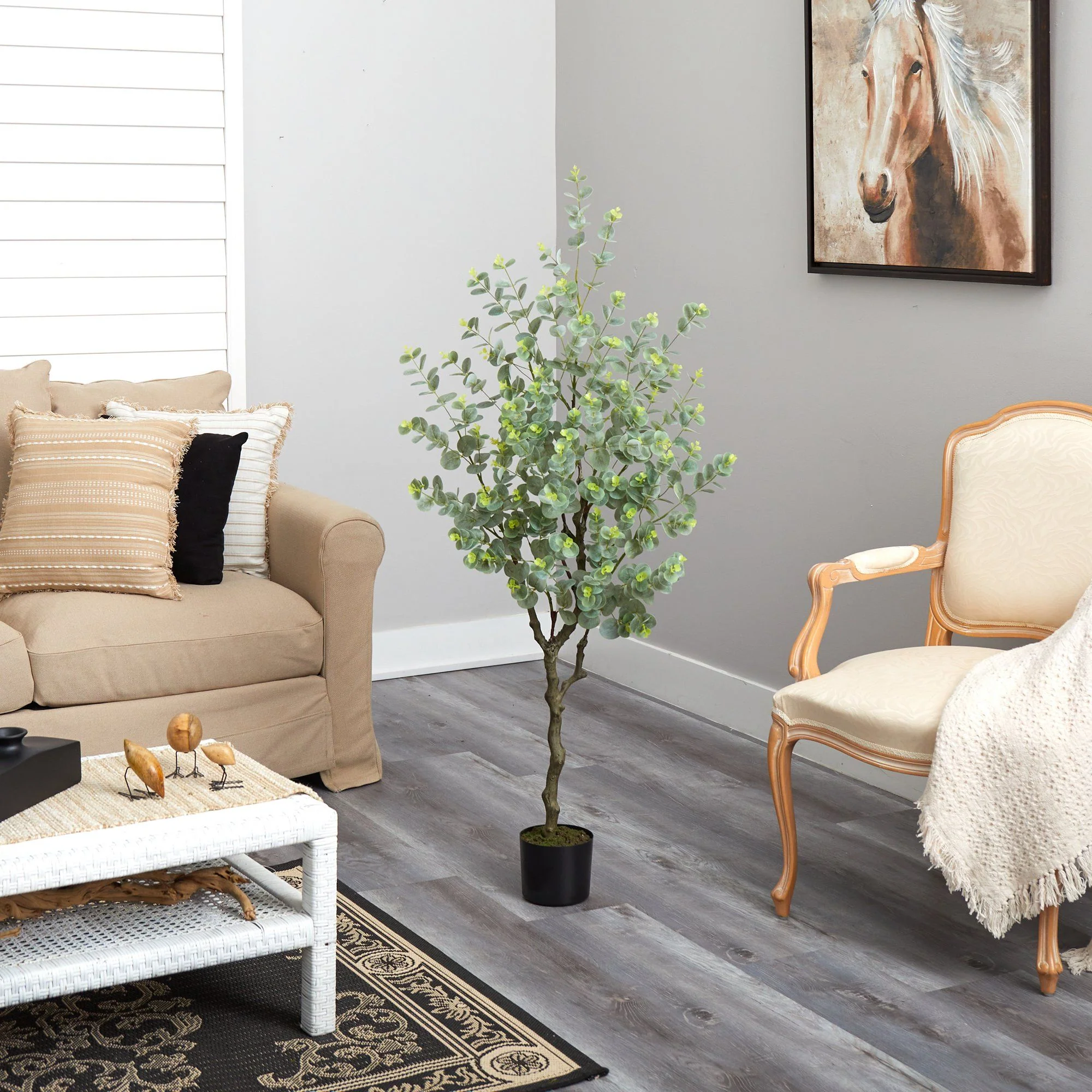 4.5’ Eucalyptus Artificial Tree - Image 4