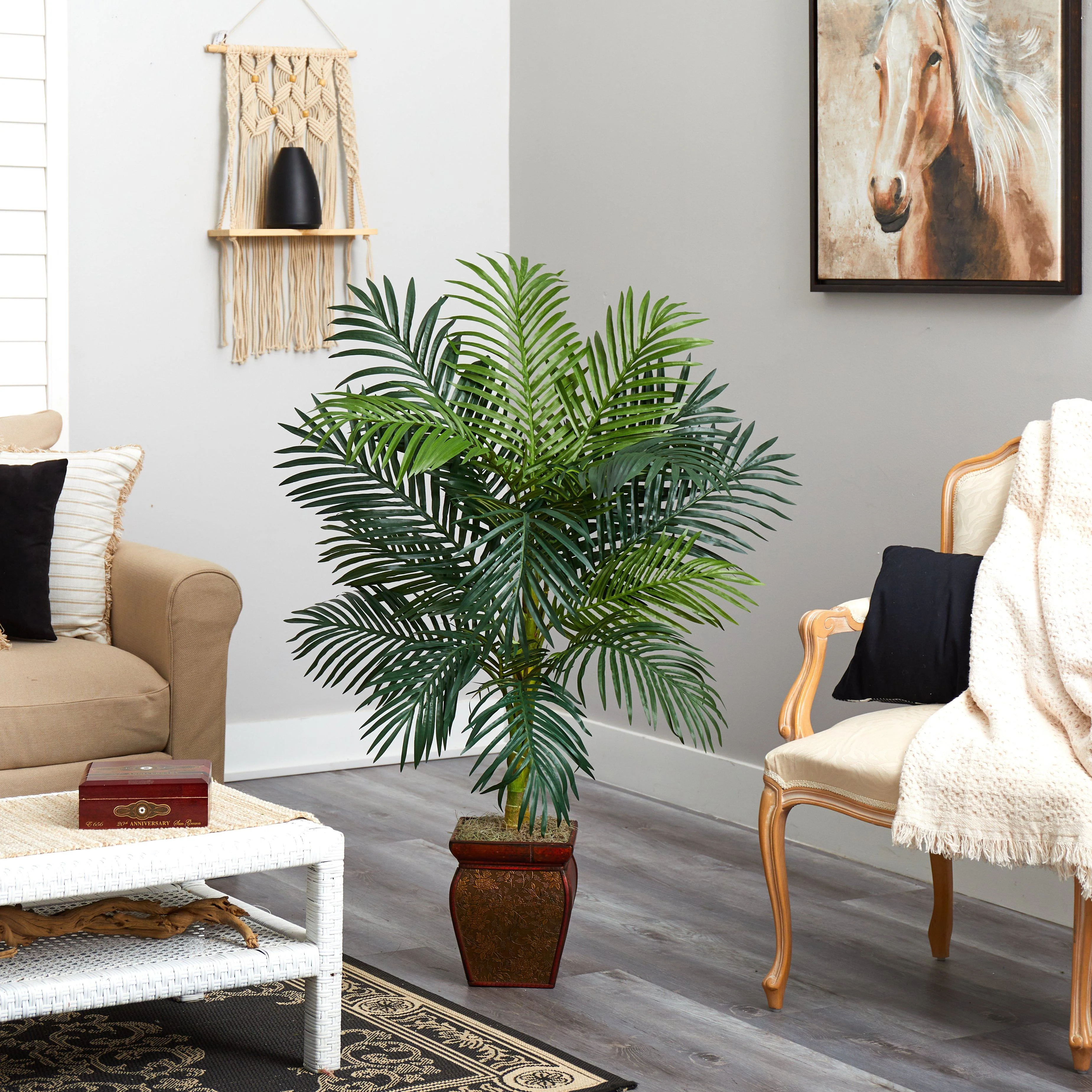 4.5’ Golden Cane Palm w/Decorative Container - Image 5