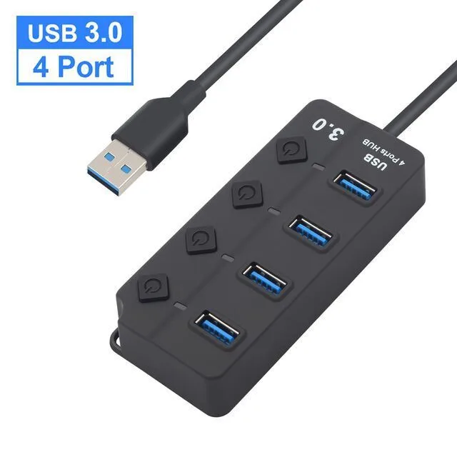4/7-Port USB 3.0 Hub with LED Indicator Switch for Laptop Flash Drive Hard Disk - Image 7