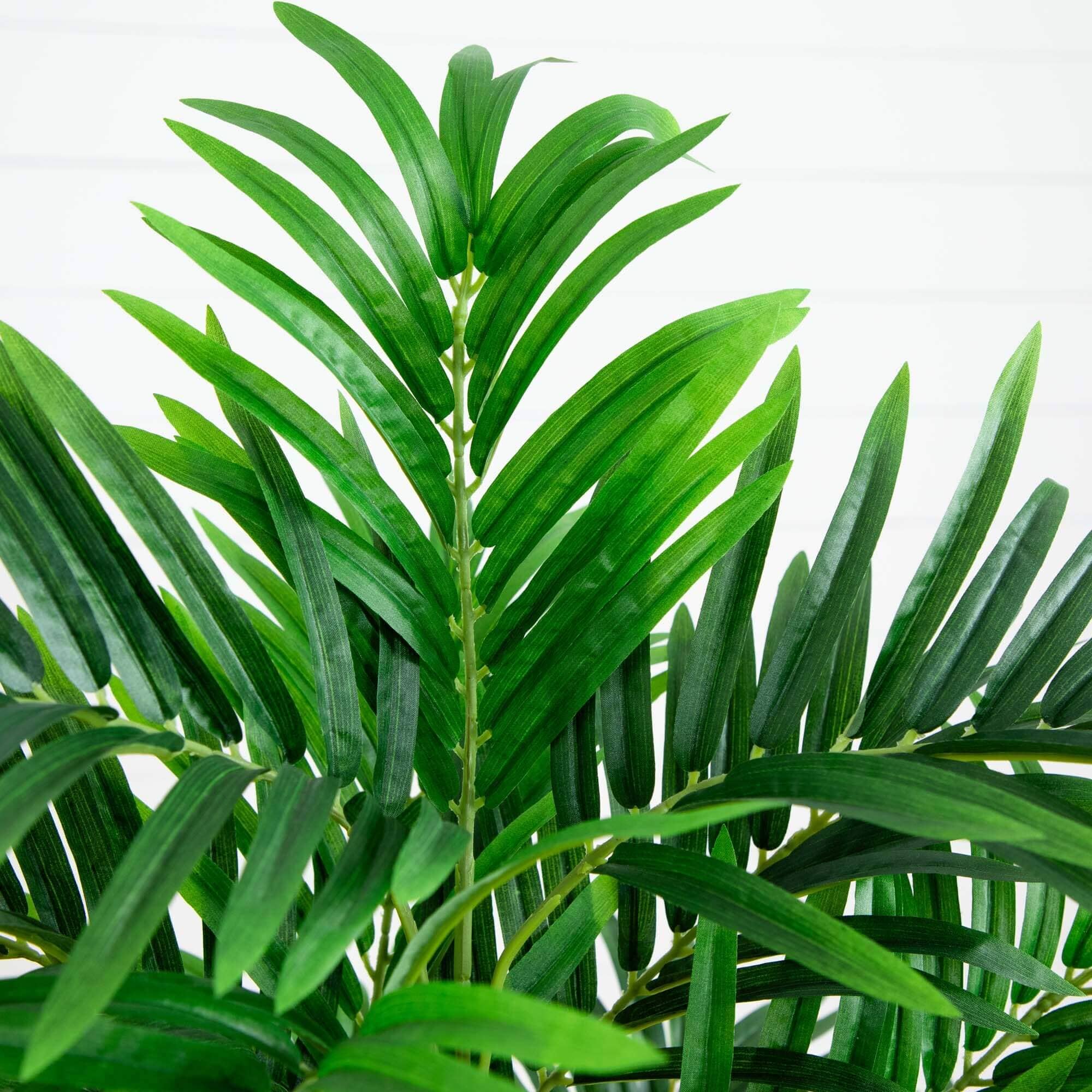 4’ Areca Artificial Palm Tree in White Planter - Image 2