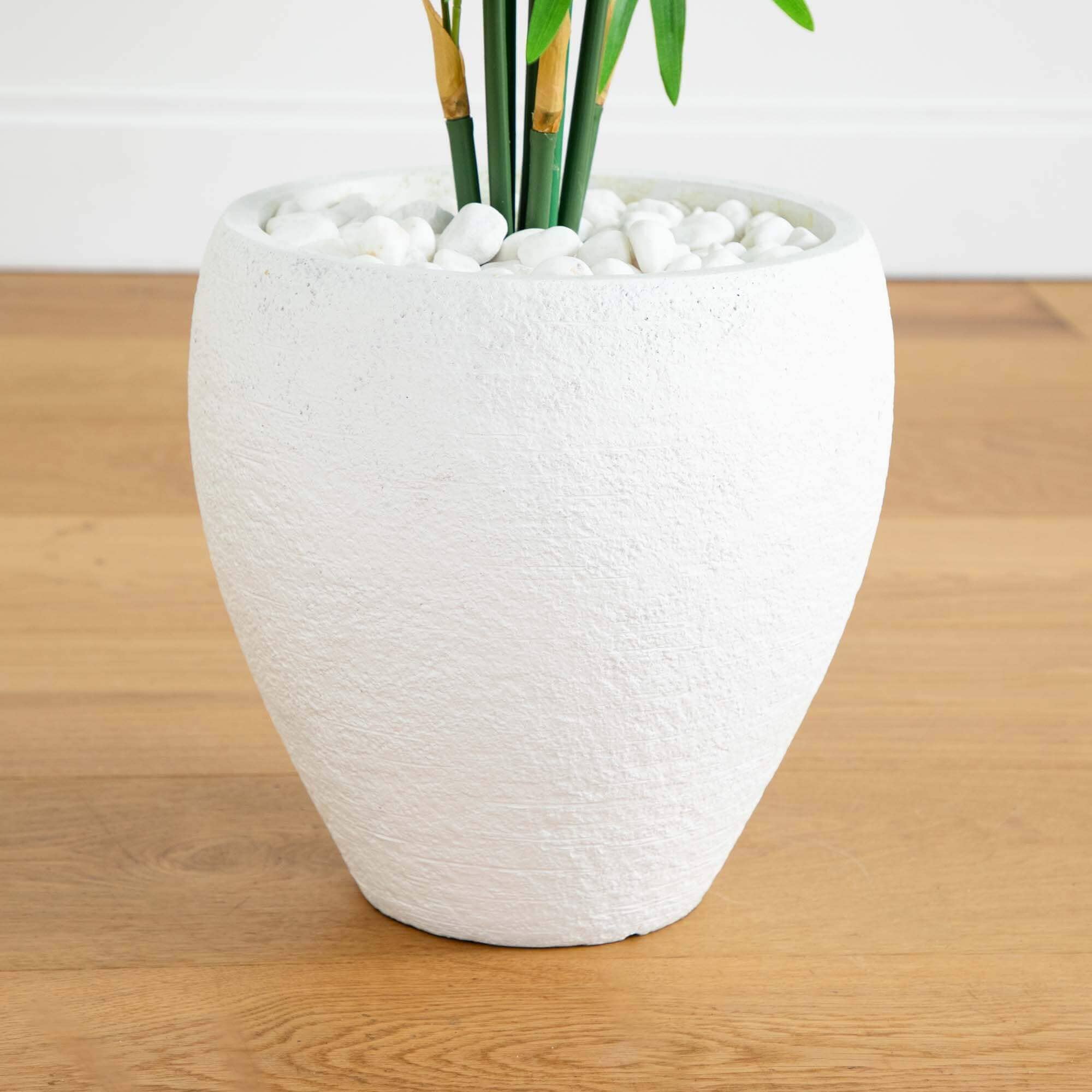 4’ Areca Artificial Palm Tree in White Planter - Image 4