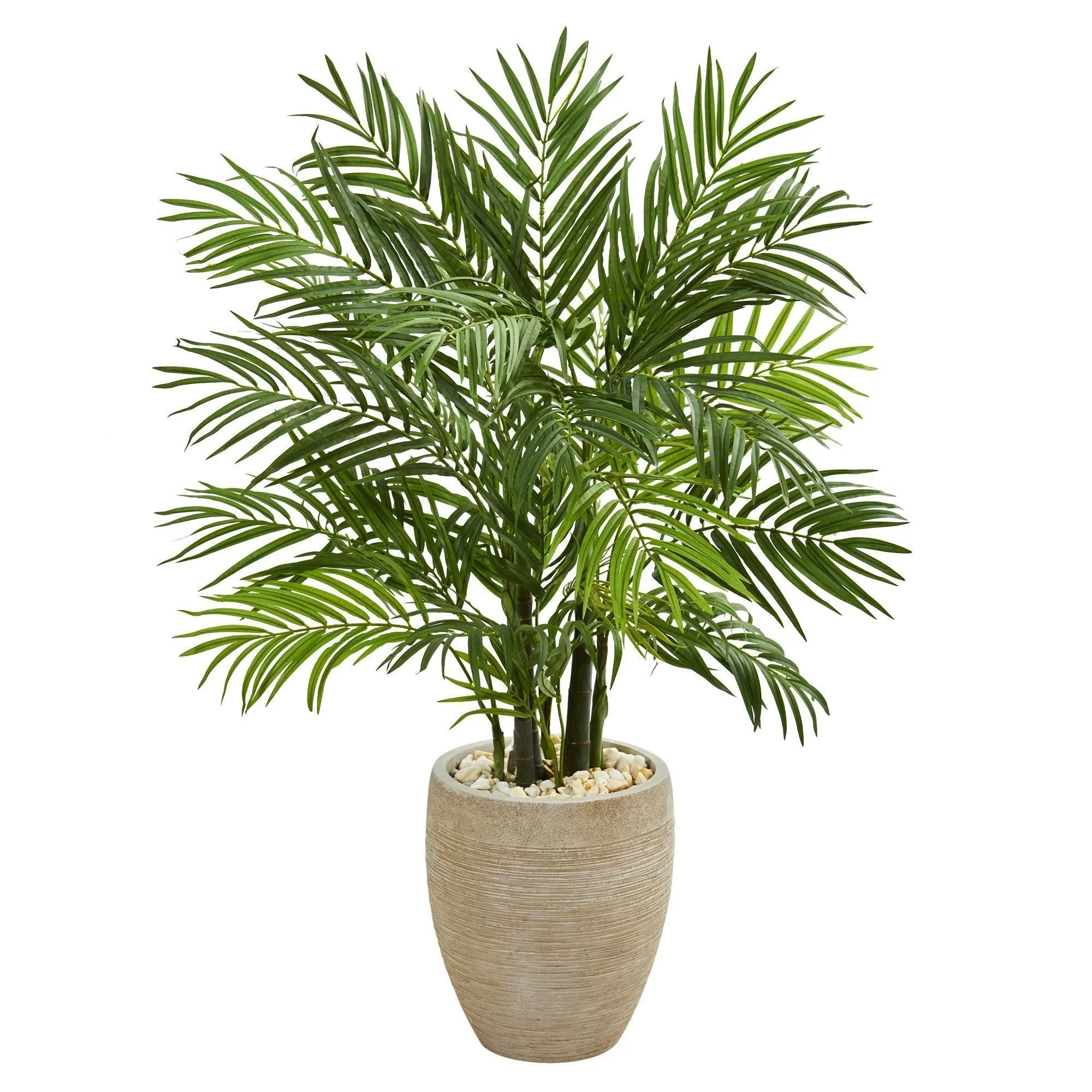 4’ Areca Palm Artificial Tree in Sand Colored Planter - Image 4