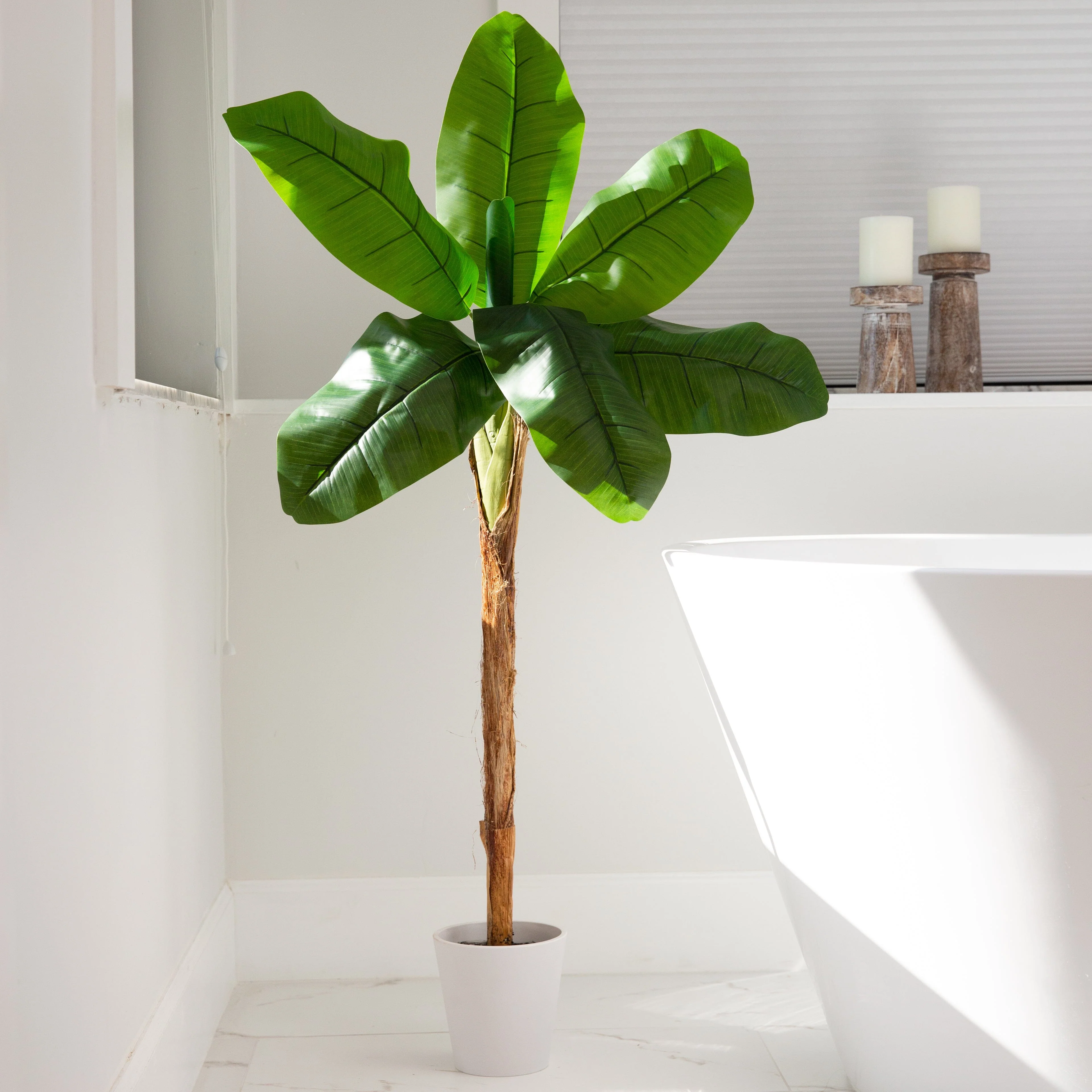 4' Artificial Banana Tree in Decorative Planter - Image 2