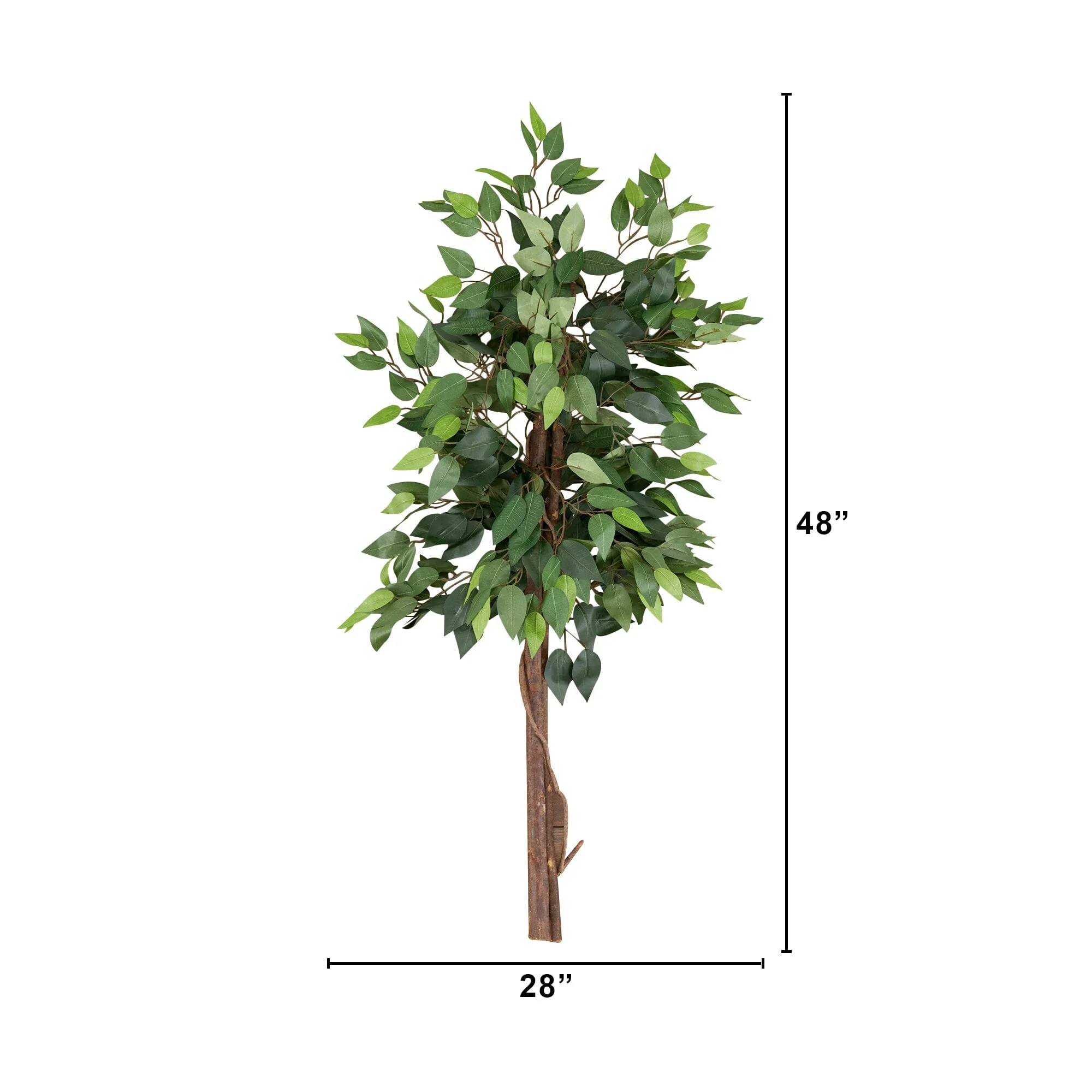 4’ Artificial Double Trunk Ficus Tree (No Pot) - Image 3