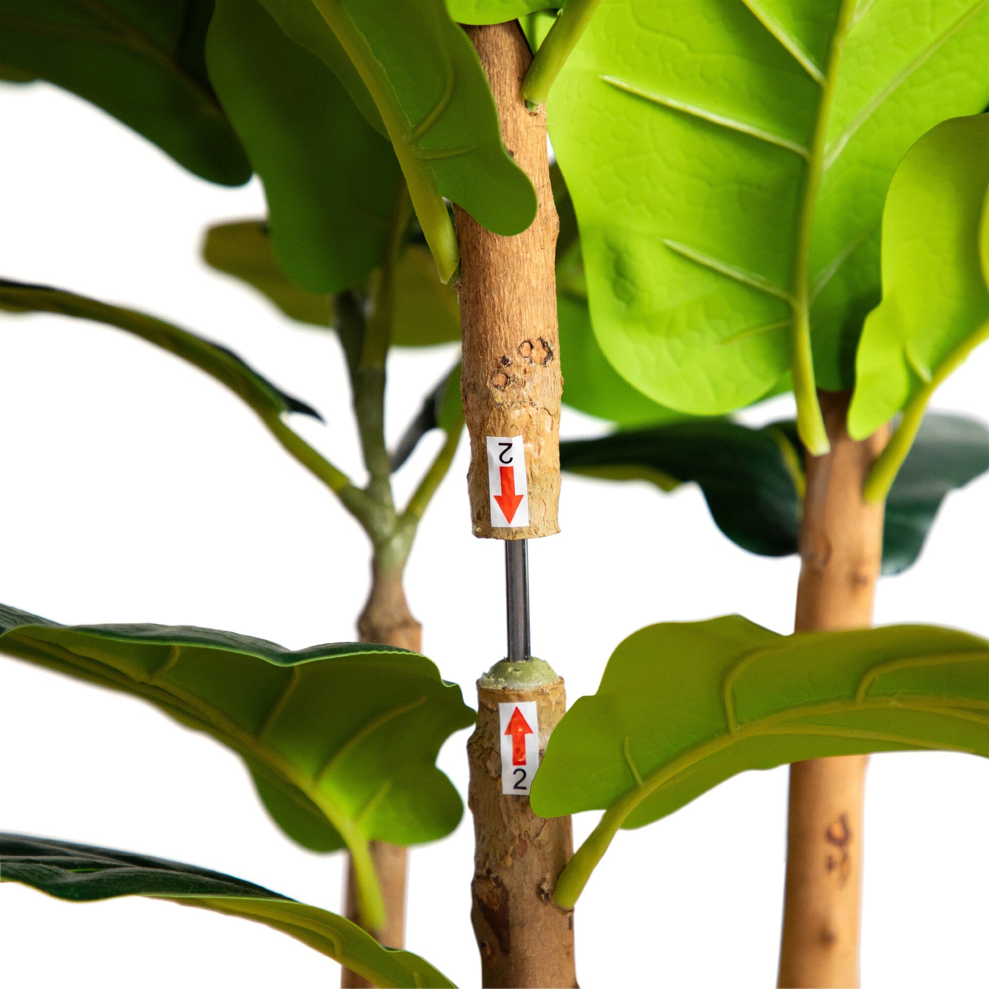 4’ Artificial Fiddle Leaf Tree in Decorative White Planter - Image 4