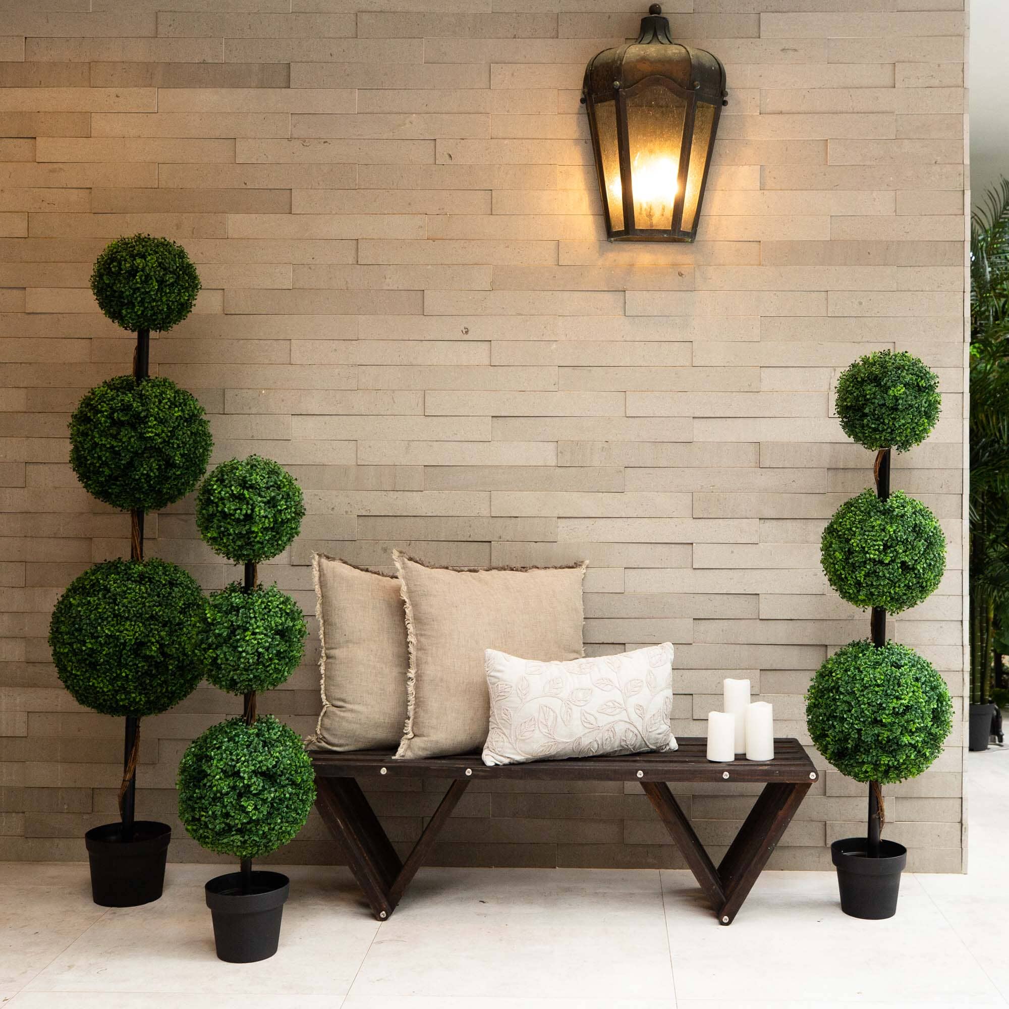 4’ Artificial Triple Ball Boxwood Topiary Tree (Indoor/Outdoor) - Image 5