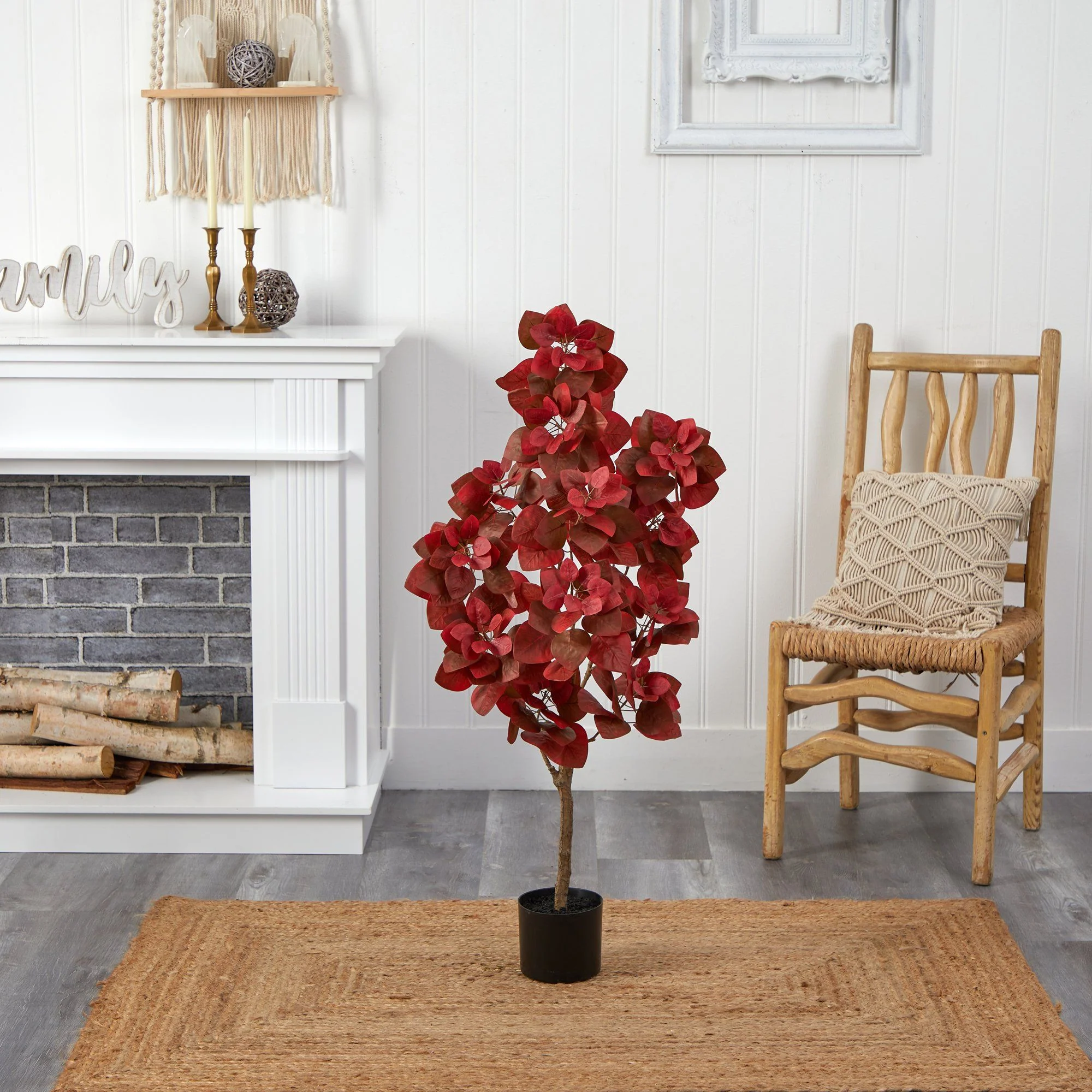 4’ Autumn Pomegranate Artificial Tree - Image 4