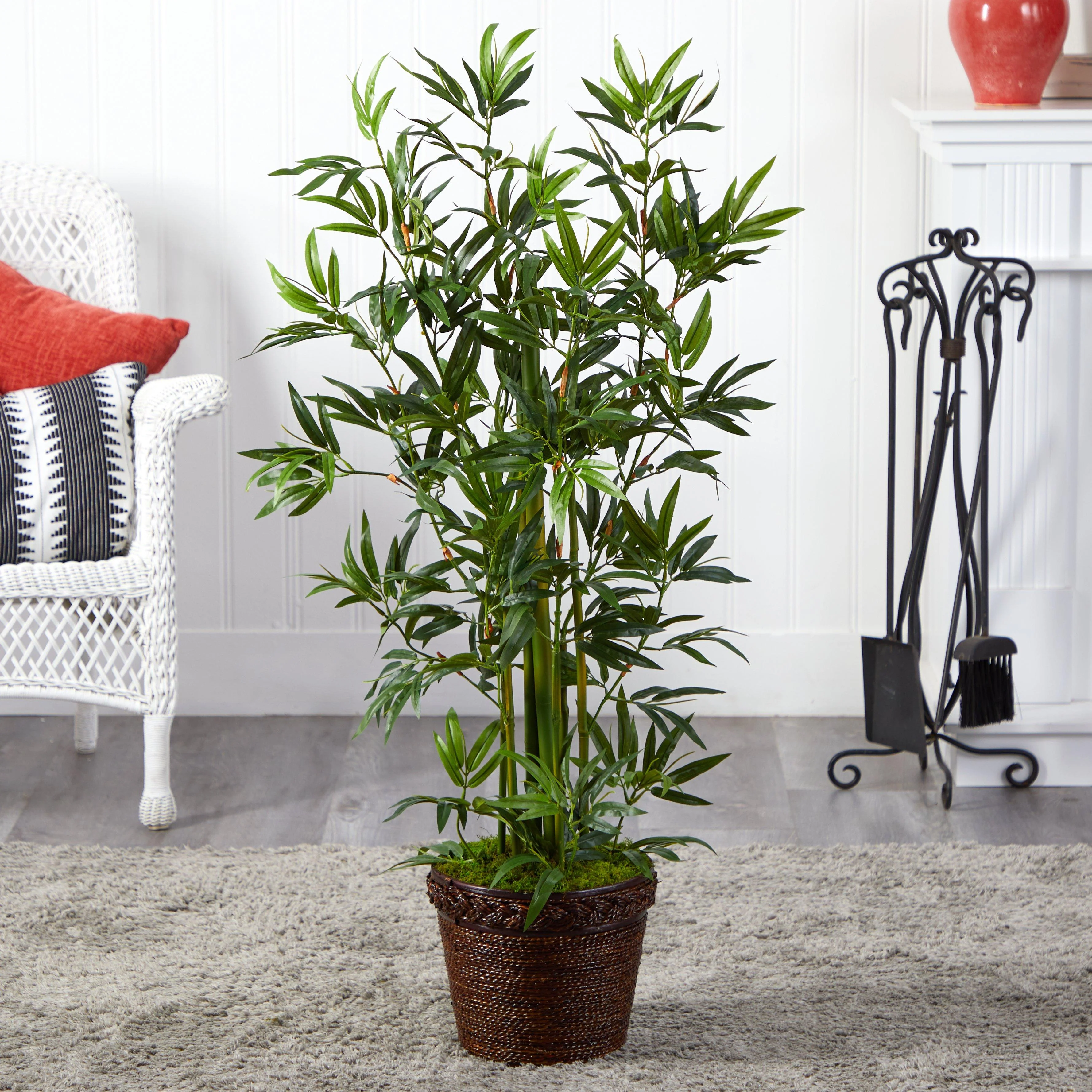 4’ Bamboo Tree in Coiled Rope Planter - Image 2