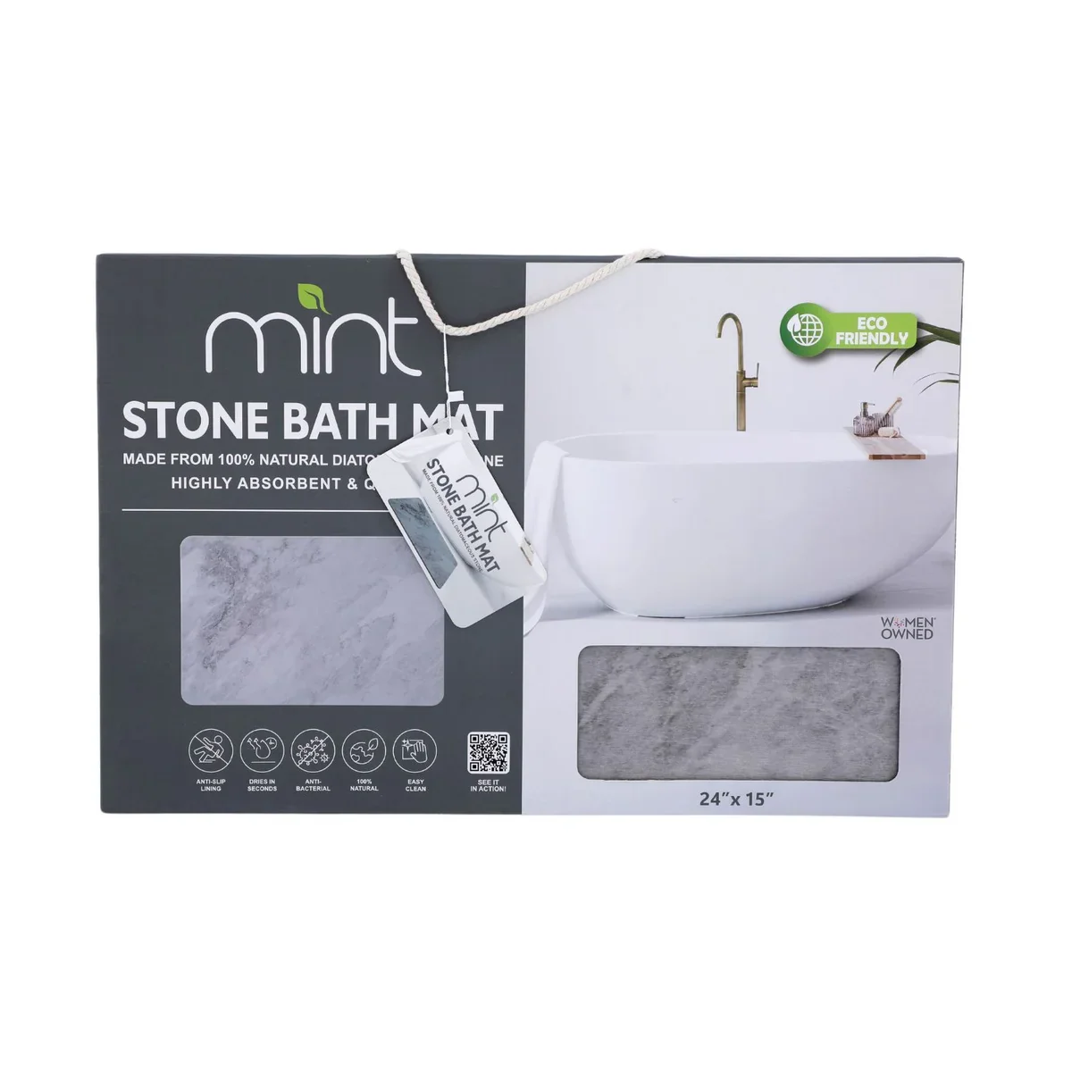 4 Colors! - 24" x 15" Diatomaceous Quick-Drying Stone Bath Mat - Image 15