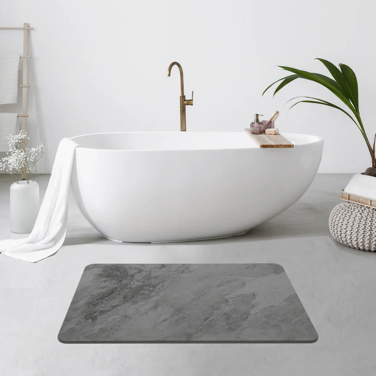 4 Colors! - 24" x 15" Diatomaceous Quick-Drying Stone Bath Mat - Image 16