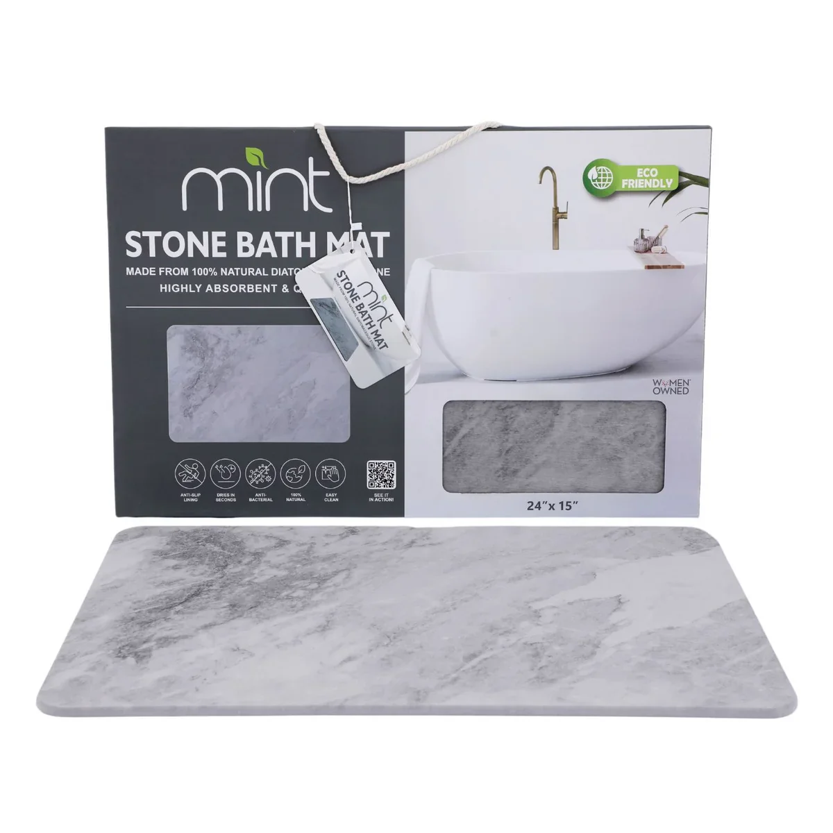 4 Colors! - 24" x 15" Diatomaceous Quick-Drying Stone Bath Mat - Image 17
