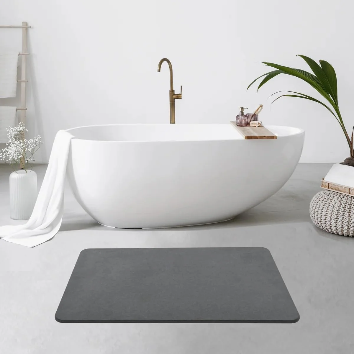 4 Colors! - 24" x 15" Diatomaceous Quick-Drying Stone Bath Mat - Image 2