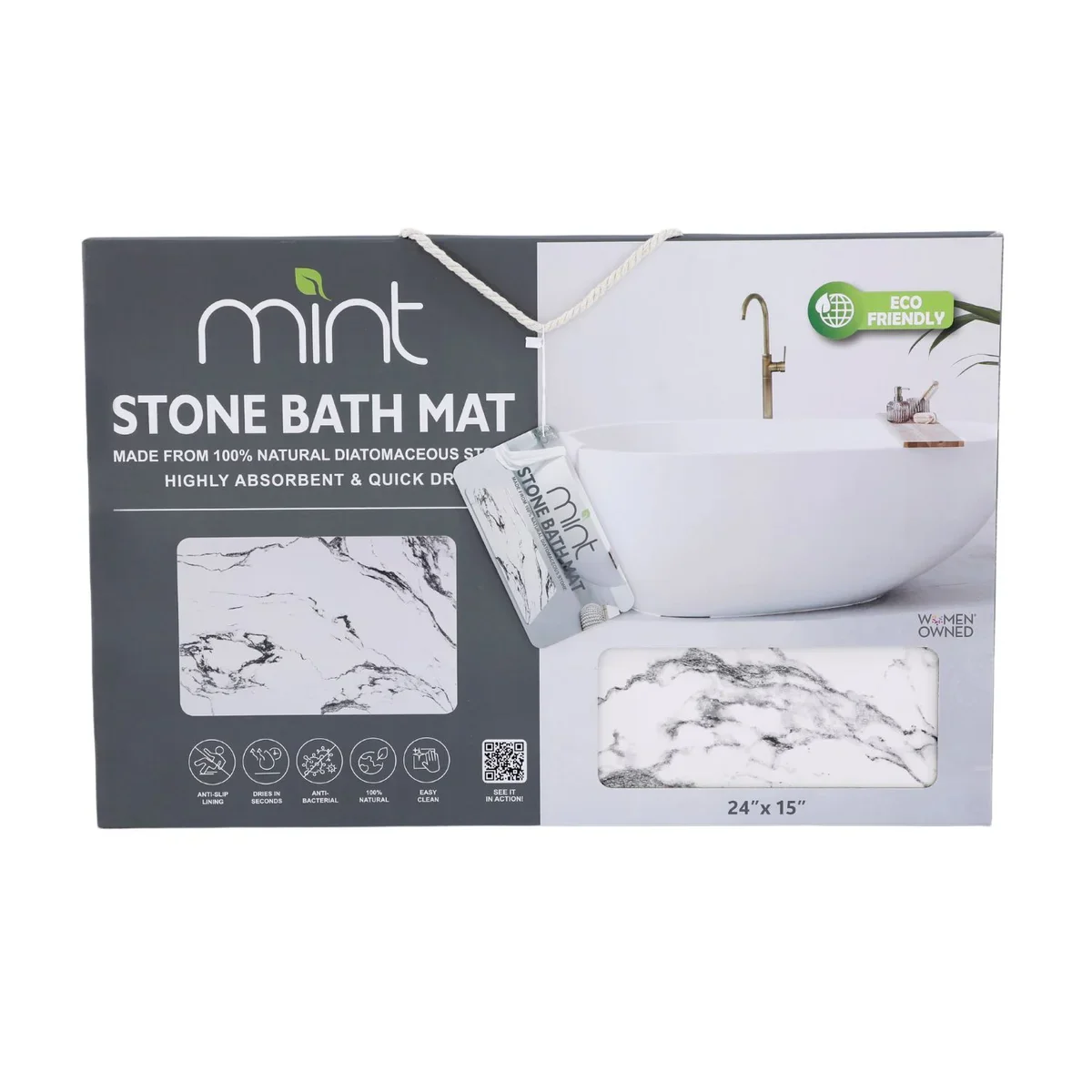 4 Colors! - 24" x 15" Diatomaceous Quick-Drying Stone Bath Mat - Image 21