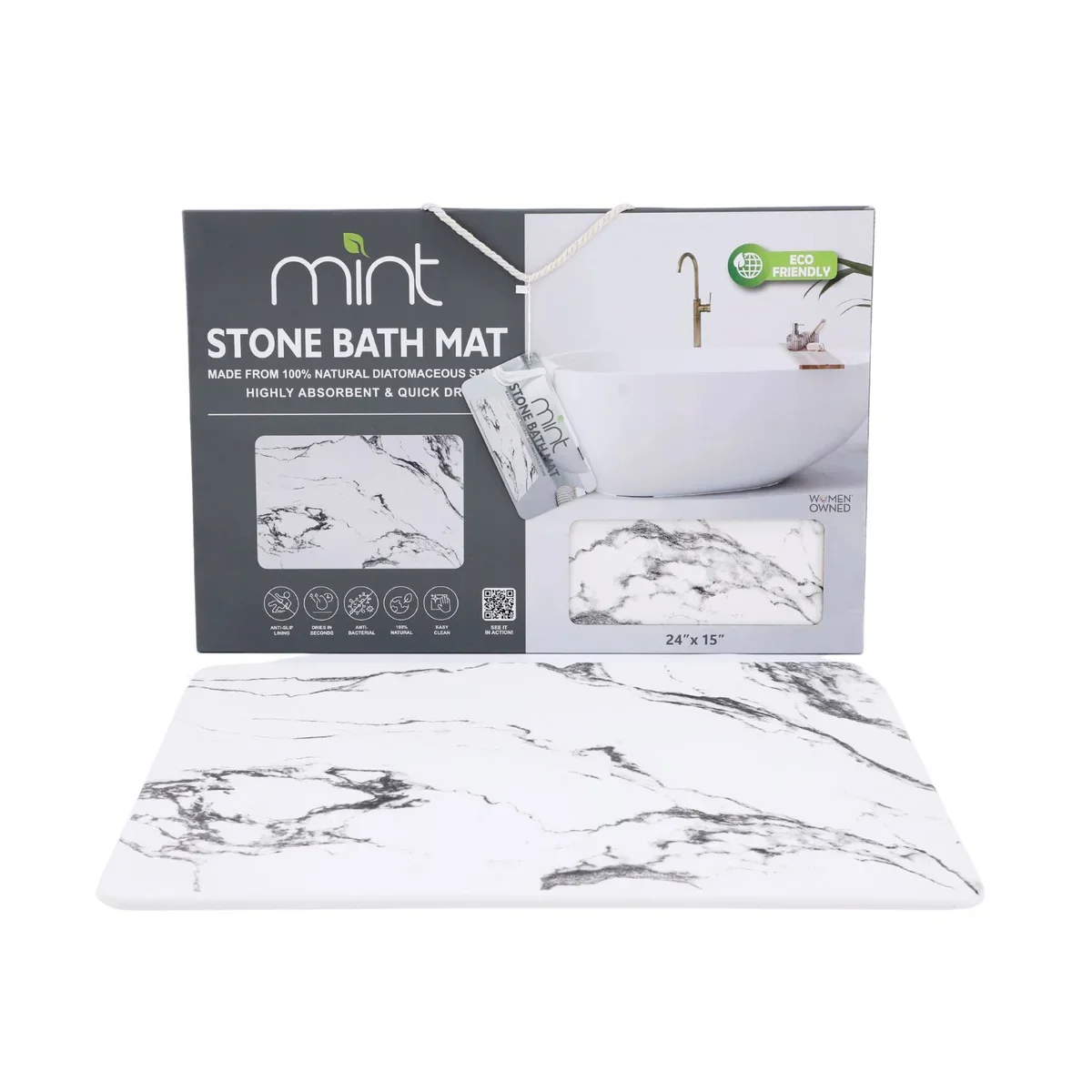 4 Colors! - 24" x 15" Diatomaceous Quick-Drying Stone Bath Mat - Image 23