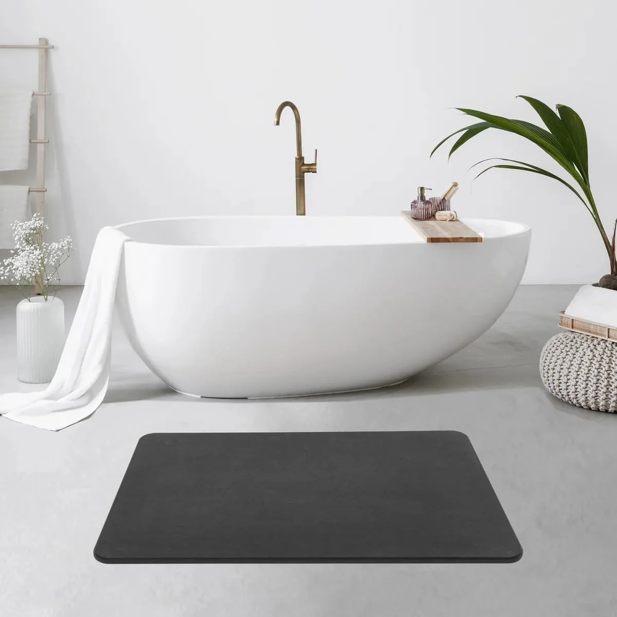 4 Colors! - 24" x 15" Diatomaceous Quick-Drying Stone Bath Mat - Image 3