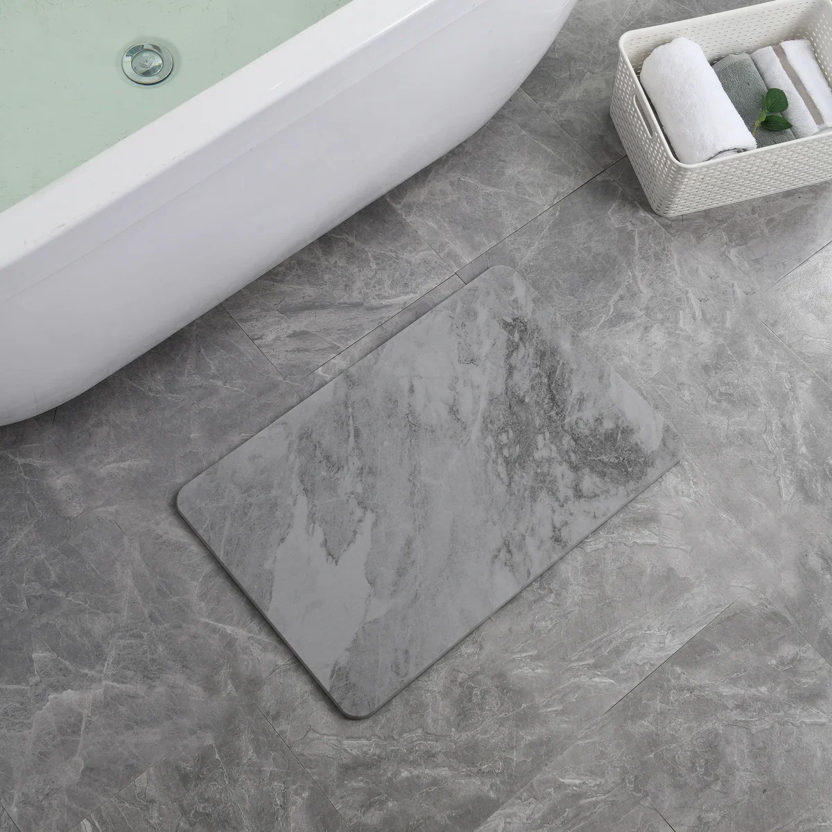 4 Colors! - 24" x 15" Diatomaceous Quick-Drying Stone Bath Mat - Image 35