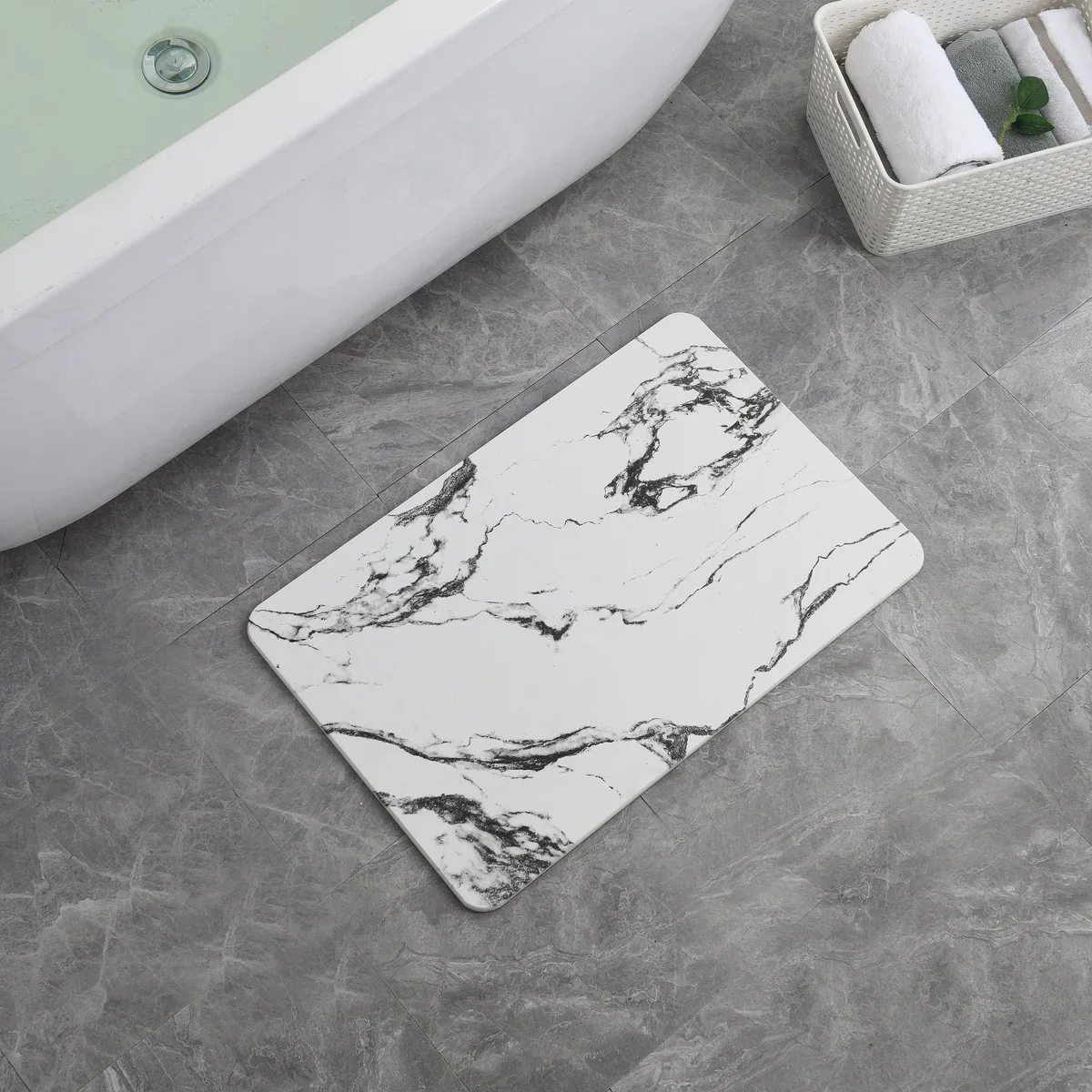 4 Colors! - 24" x 15" Diatomaceous Quick-Drying Stone Bath Mat - Image 37