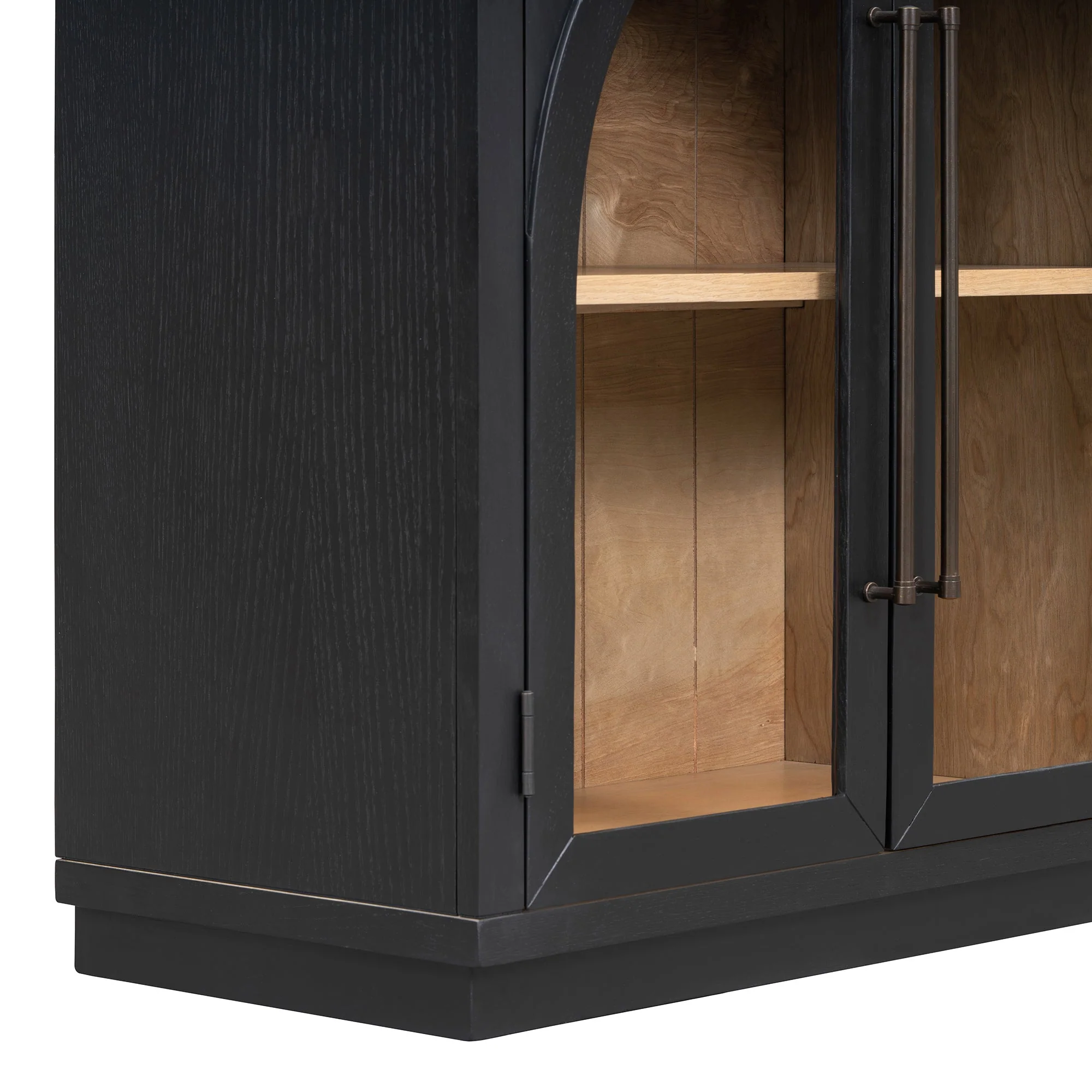 4-Door Large Storage Sideboard Buffet Cabinet with Glass Doors (Black) - Image 24