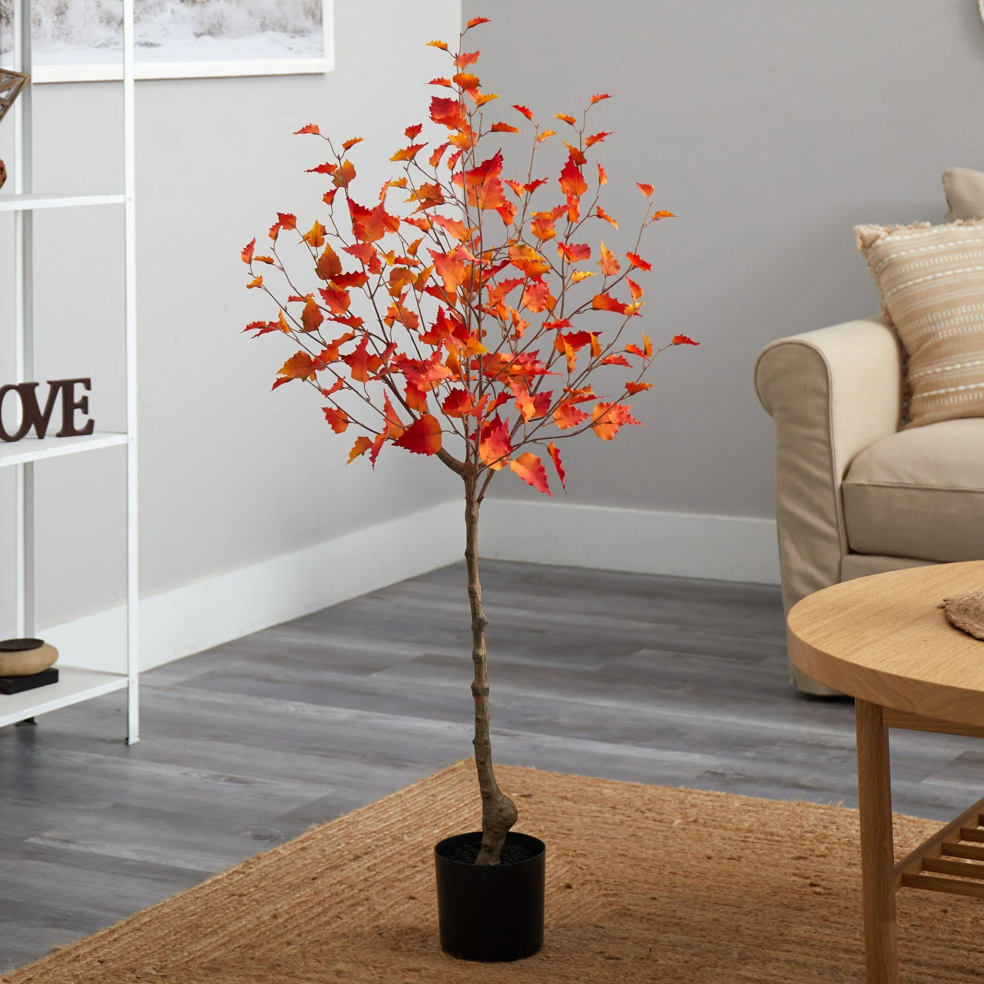 4’ Fall Birch Artificial Autumn Tree - Image 4