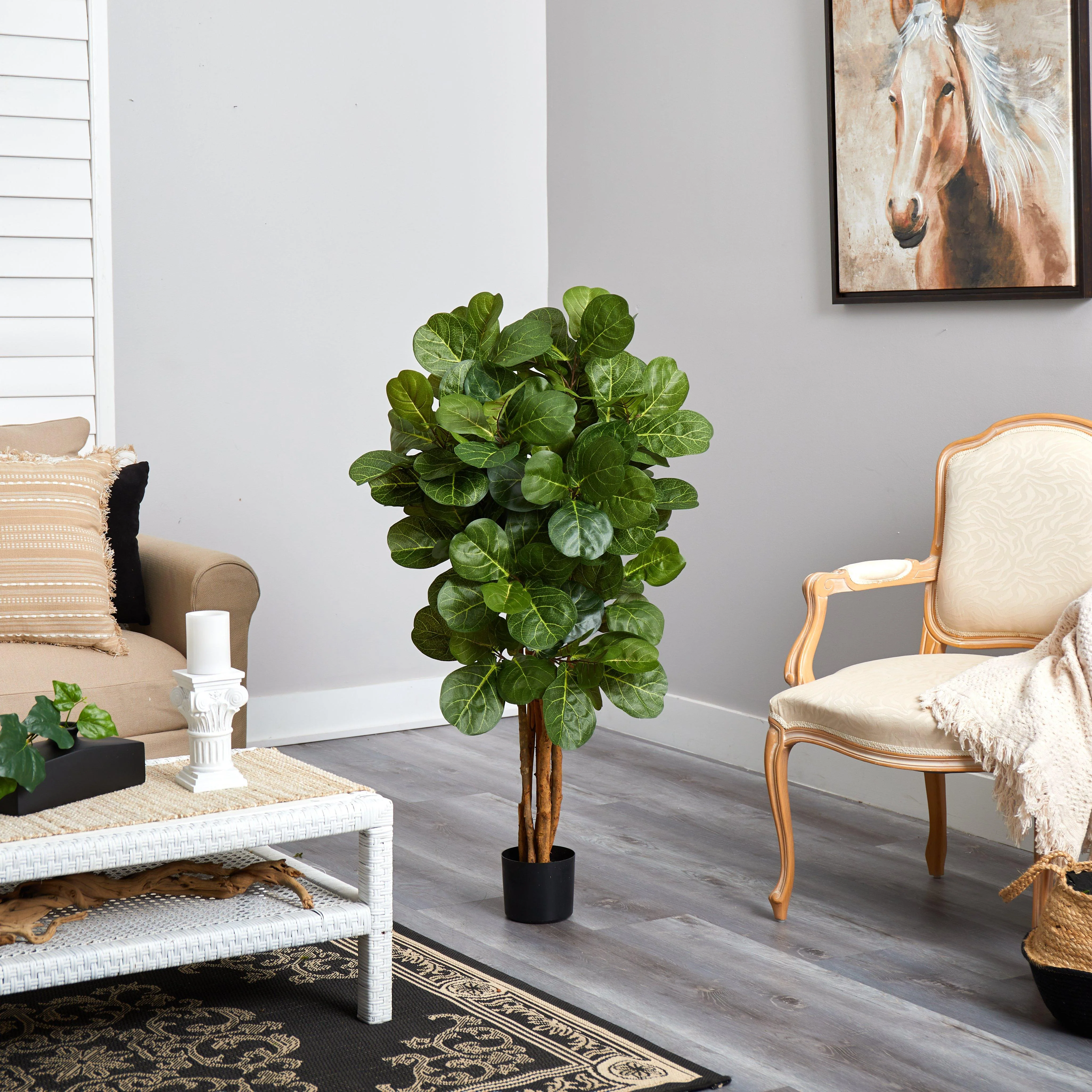 4’ Fiddle Leaf Fig Artificial Tree - Image 4