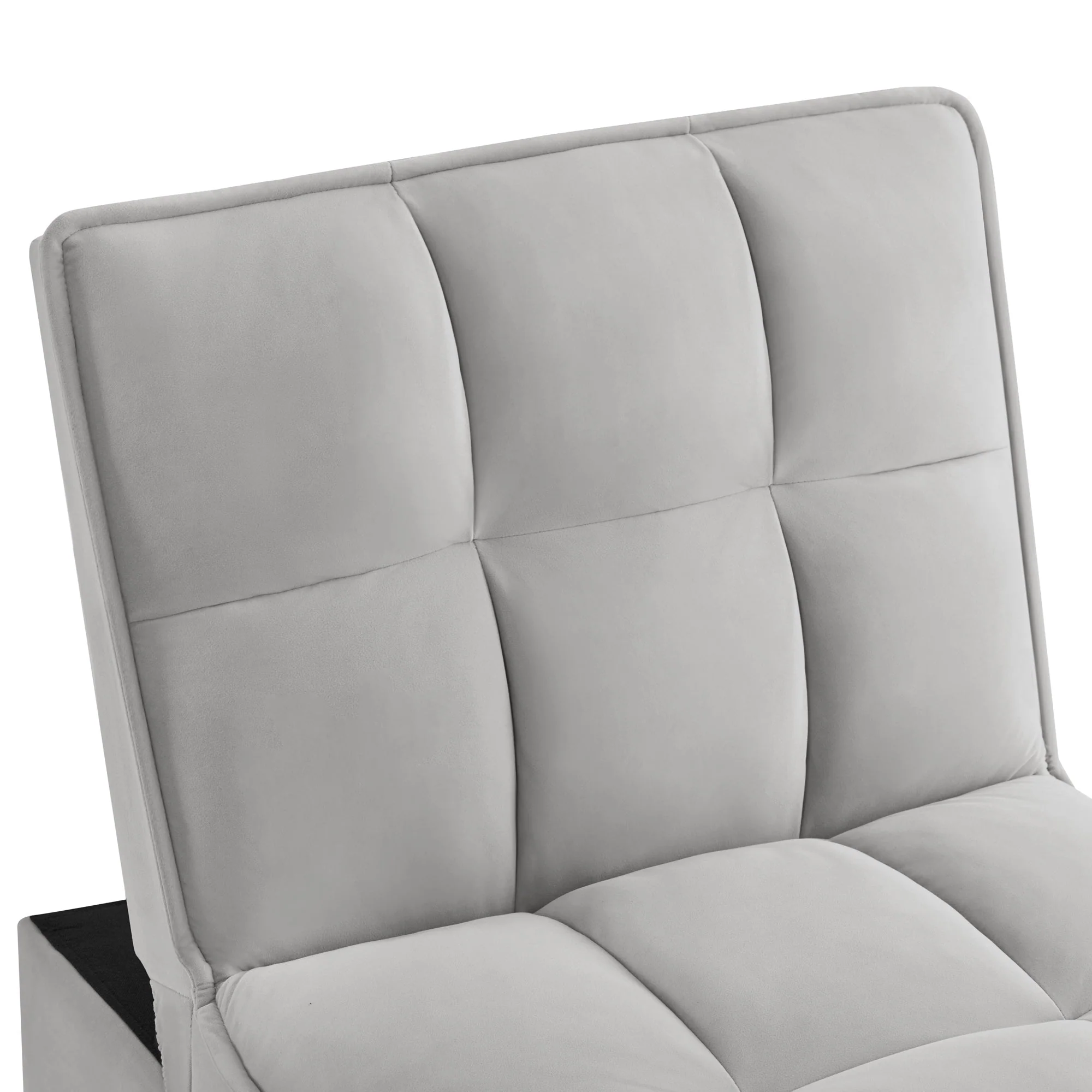 4 in 1 Multi-Function Single Sofa Bed with Storage Pockets Gray - Image 5