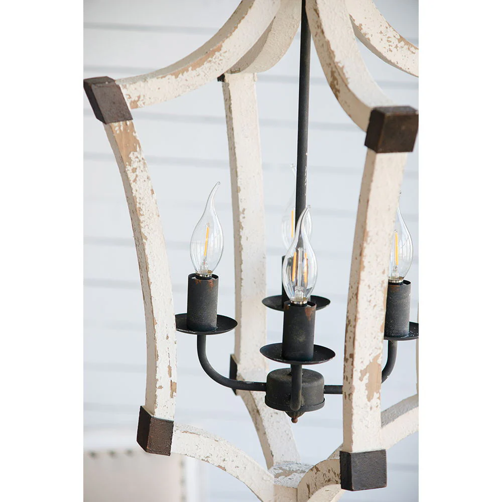 4 Light Chandelier with Adjustable Chain in Cream Finish - Image 10