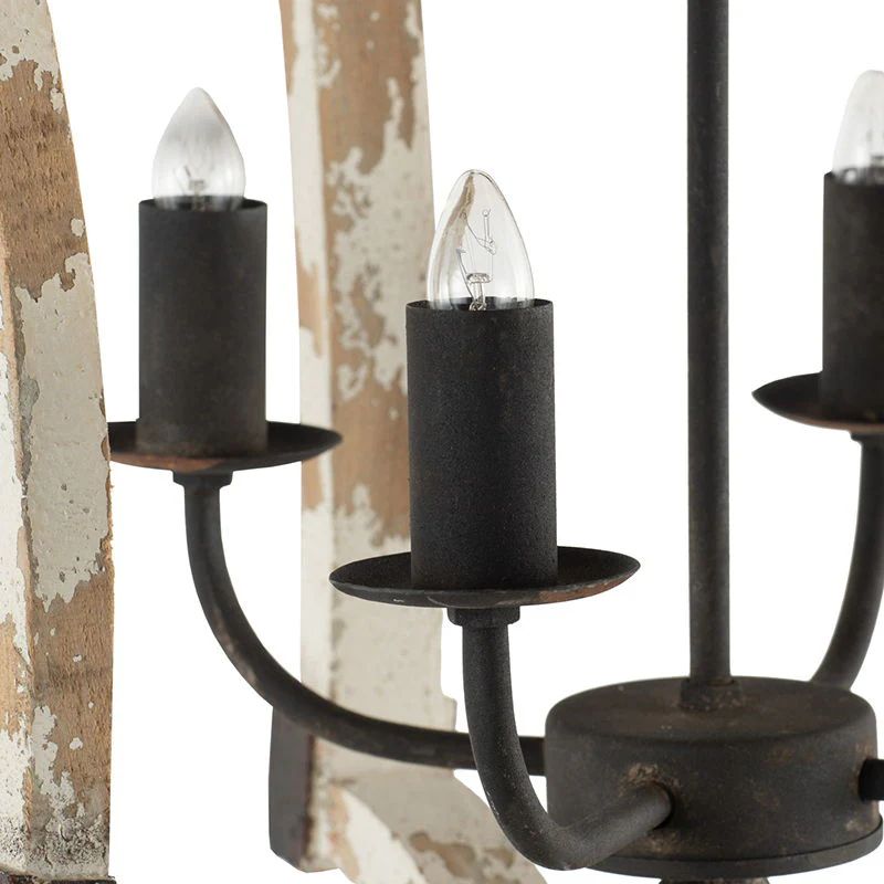 4 Light Chandelier with Adjustable Chain in Cream Finish - Image 7