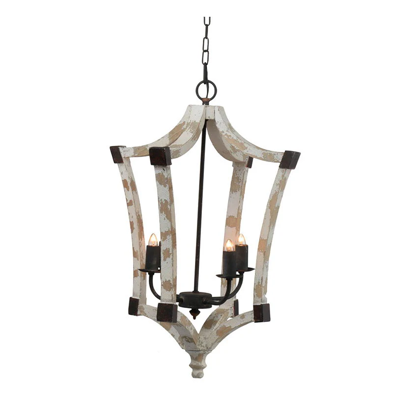 4 Light Chandelier with Adjustable Chain in Cream Finish - Image 8