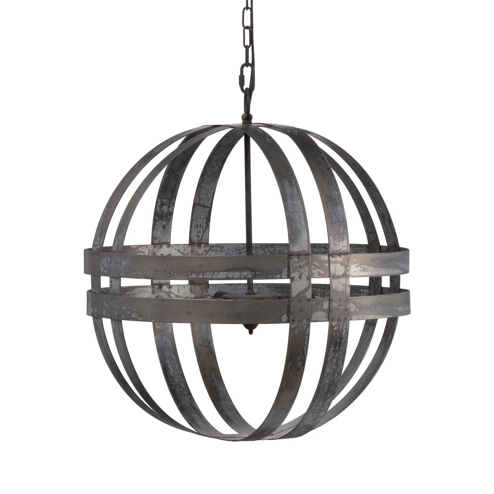 4 Light Galvanized Chandelier with Adjustable Chain - Image 10