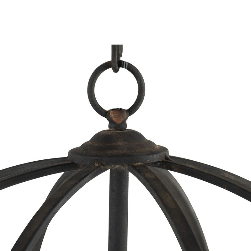 4 Light Metal Chandelier in Black Iron with Adjustable Chain - Image 4