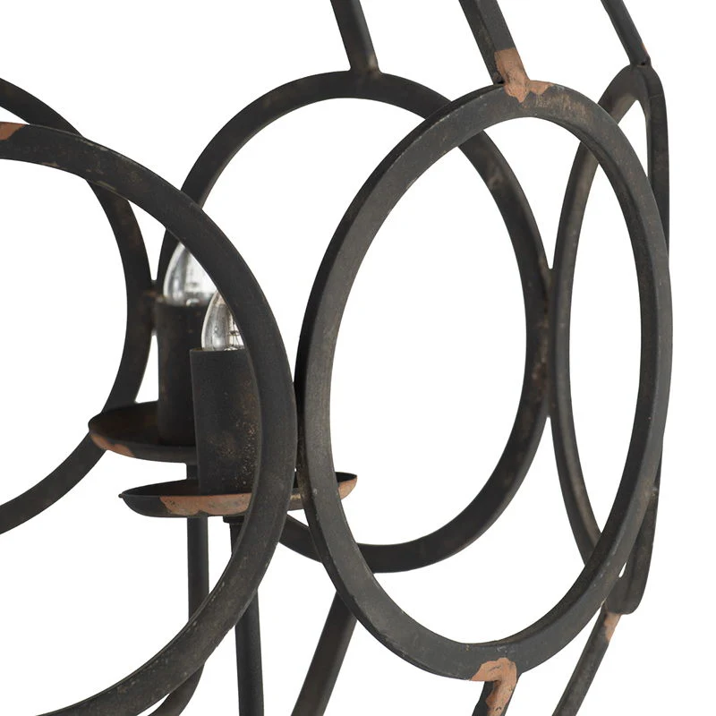 4 Light Metal Chandelier in Black Iron with Adjustable Chain - Image 8