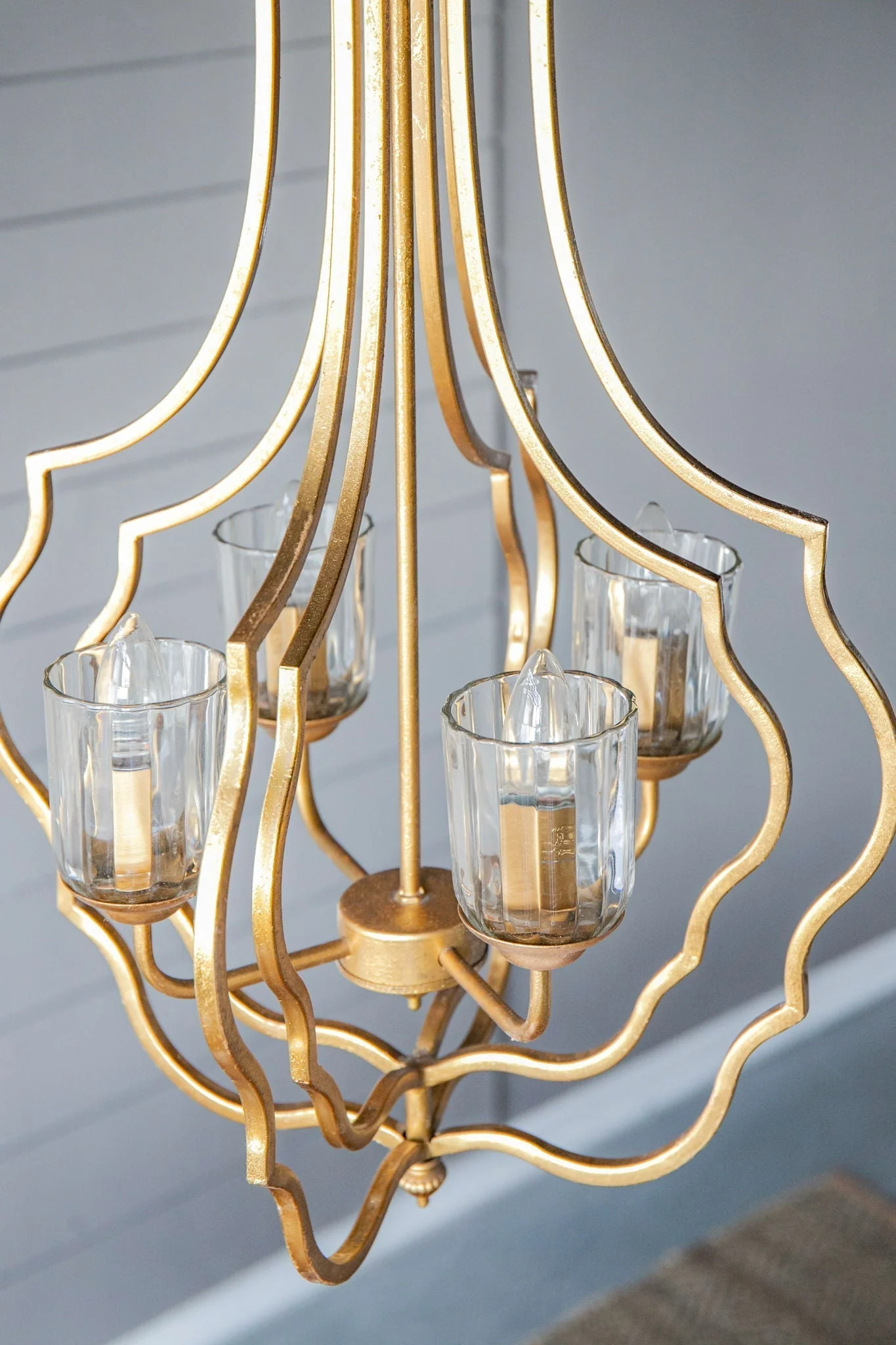 4 Light Metal Chandelier with Adjustable Chain - Gold - Image 13
