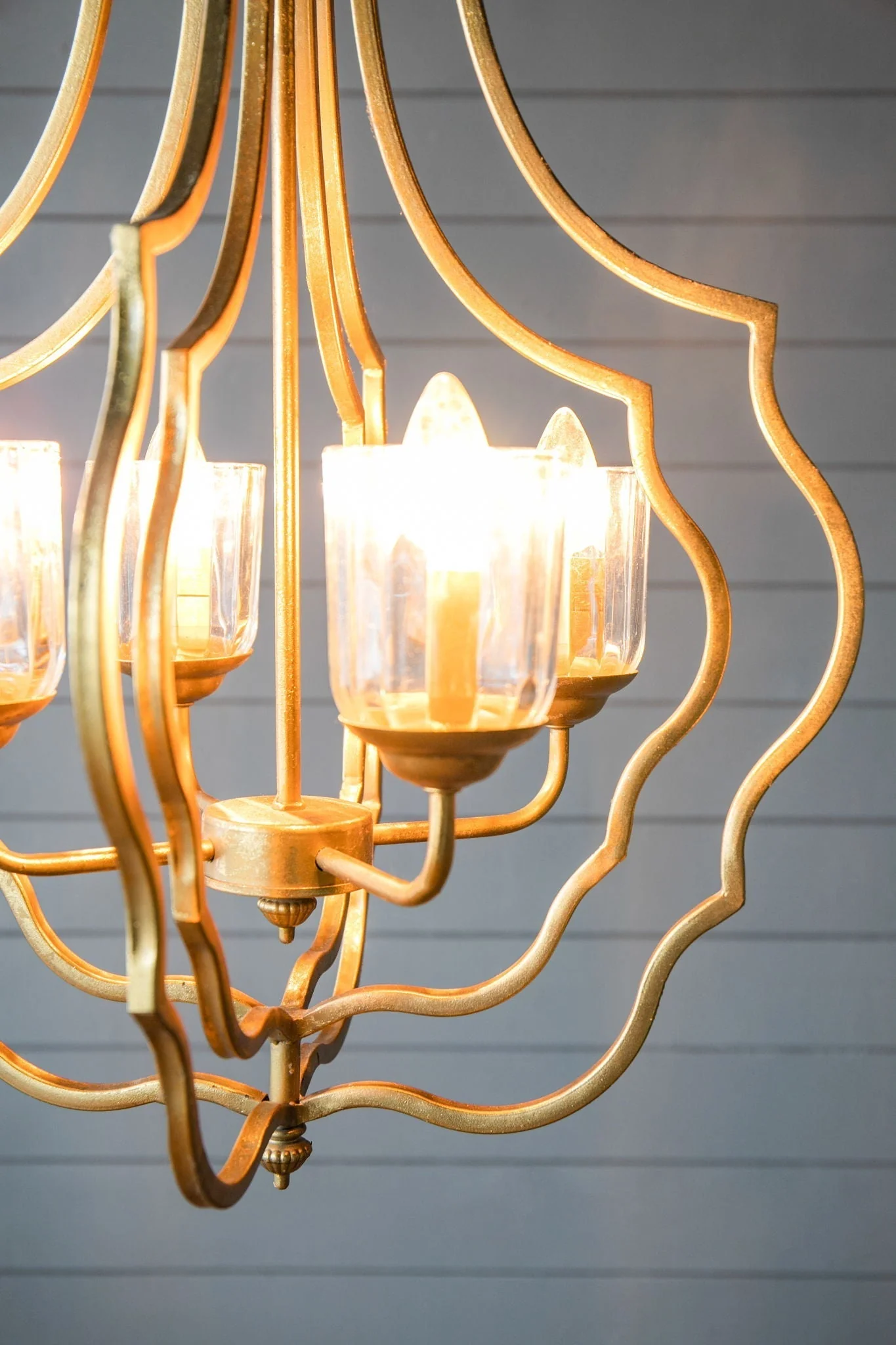 4 Light Metal Chandelier with Adjustable Chain - Gold - Image 14