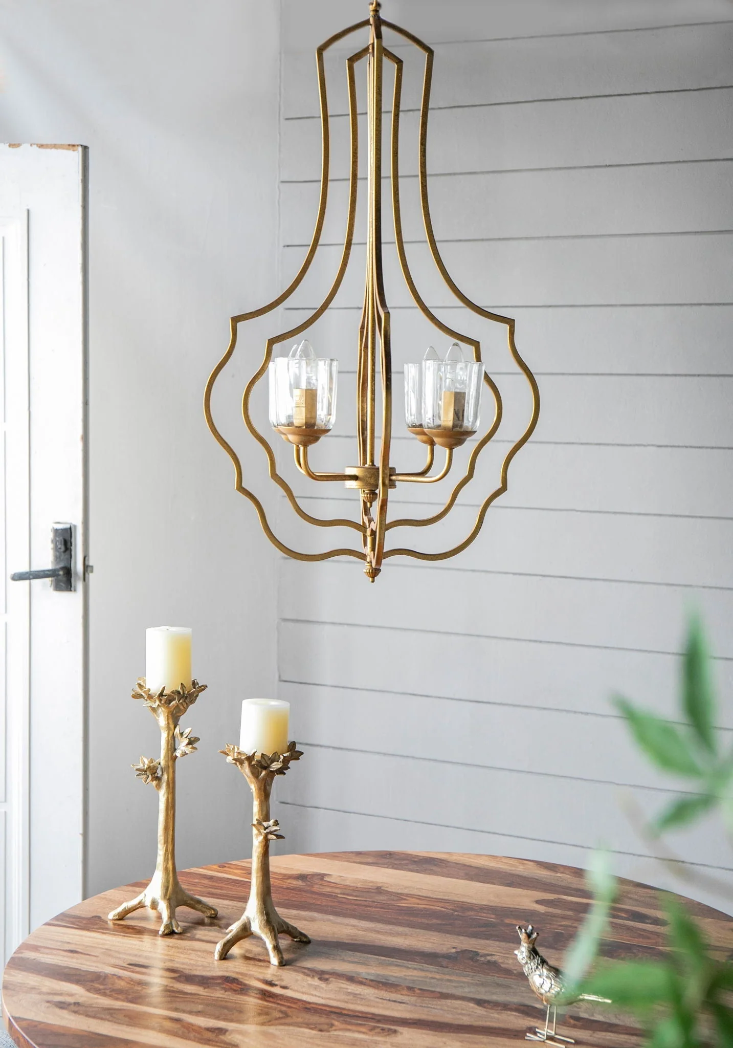 4 Light Metal Chandelier with Adjustable Chain - Gold - Image 16