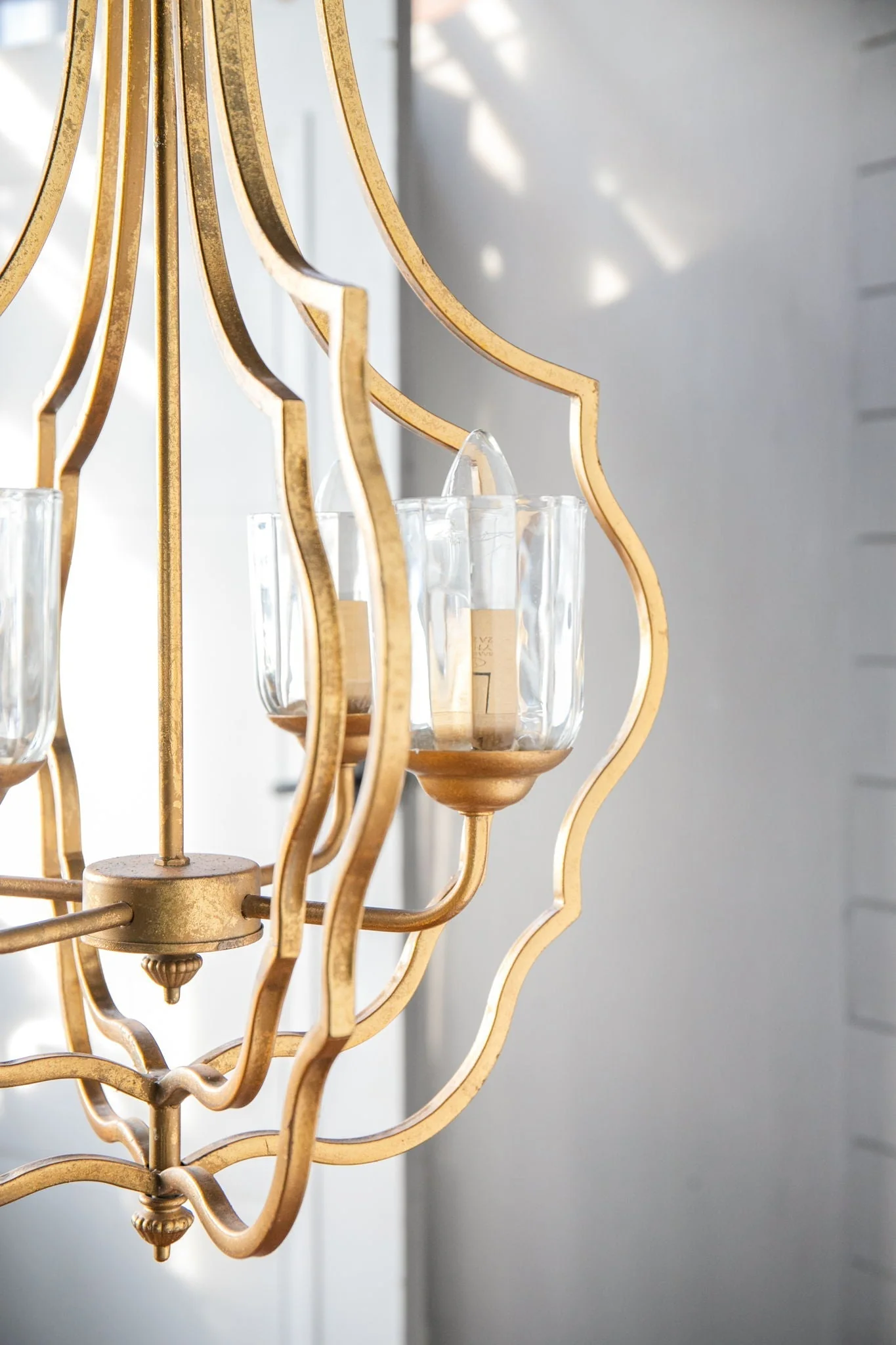 4 Light Metal Chandelier with Adjustable Chain - Gold - Image 5
