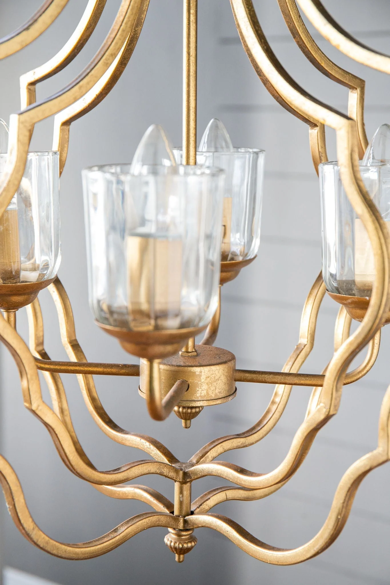 4 Light Metal Chandelier with Adjustable Chain - Gold - Image 8