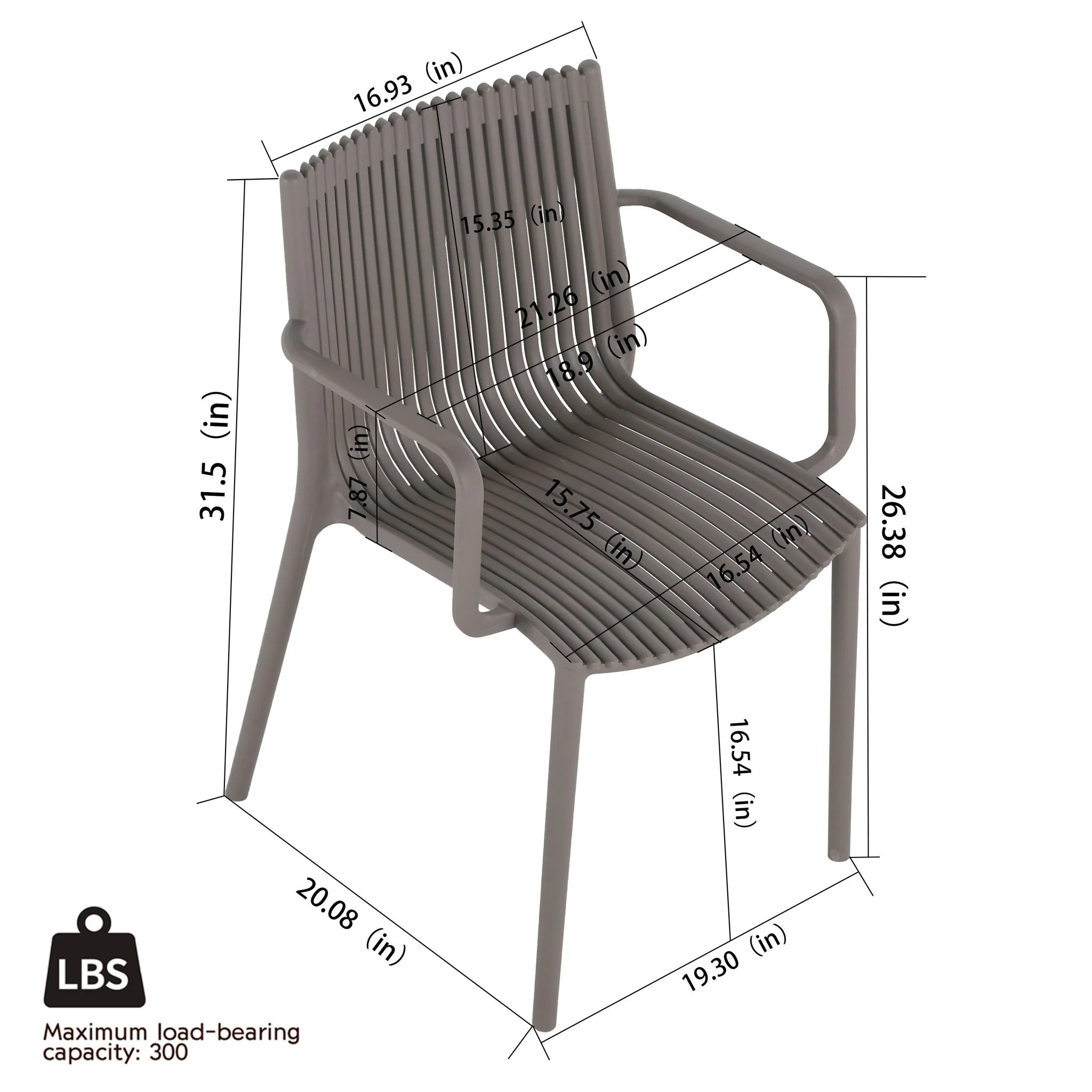 4 Modern Stackable Armchair Matched With Long Table - Image 8