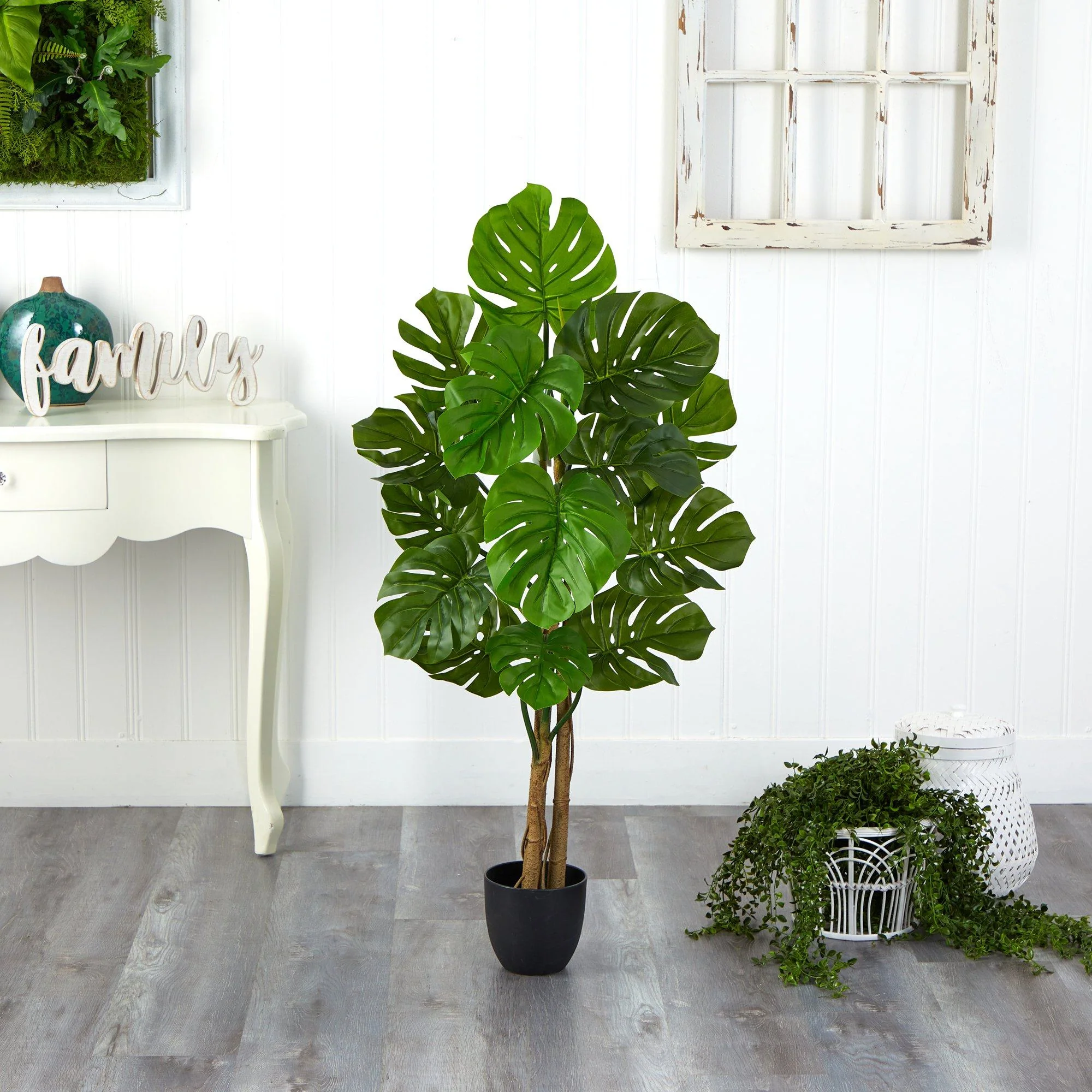 4’ Monstera Artificial Tree UV Resistant (Indoor/Outdoor) - Image 3