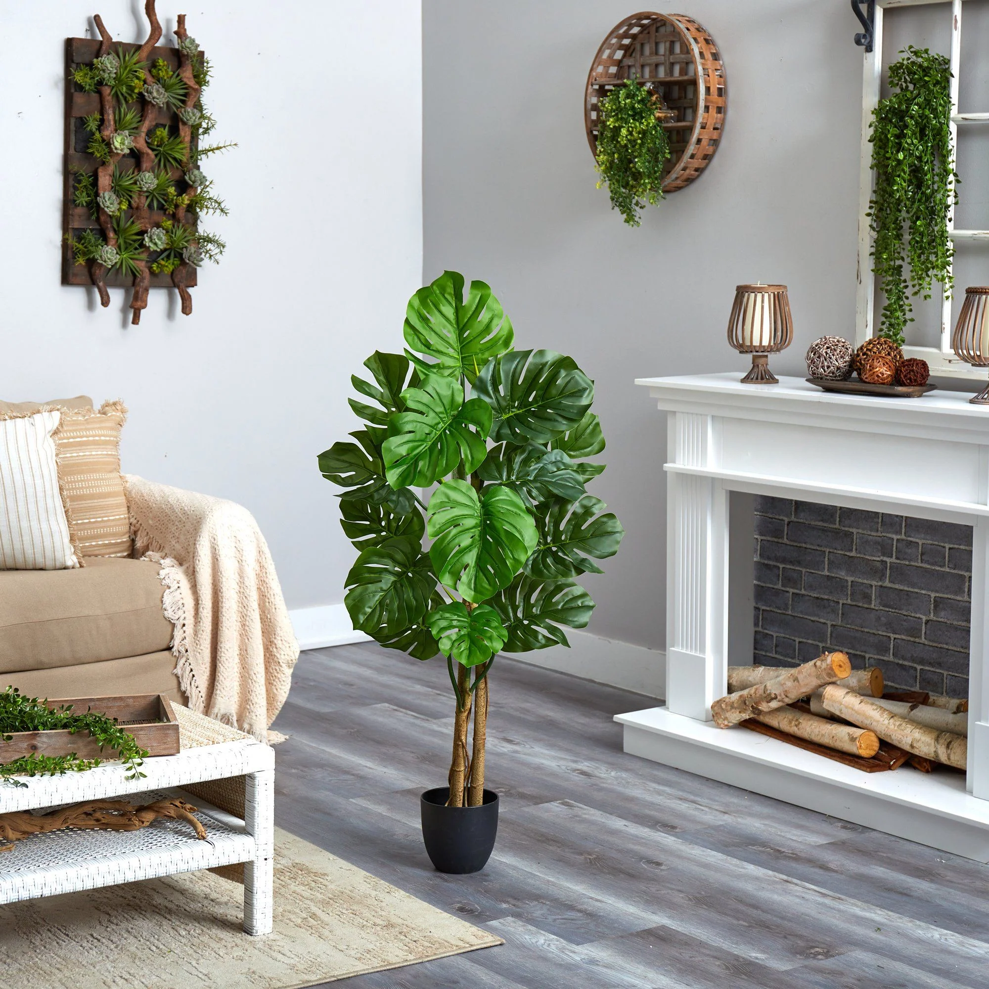 4’ Monstera Artificial Tree UV Resistant (Indoor/Outdoor) - Image 4