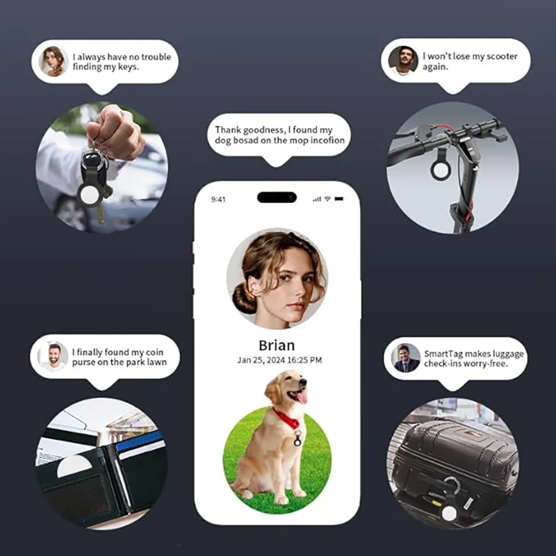 4 Pack Bluetooth GPS Tracker Smart Tag for Luggage Backpack Find My App - Image 2