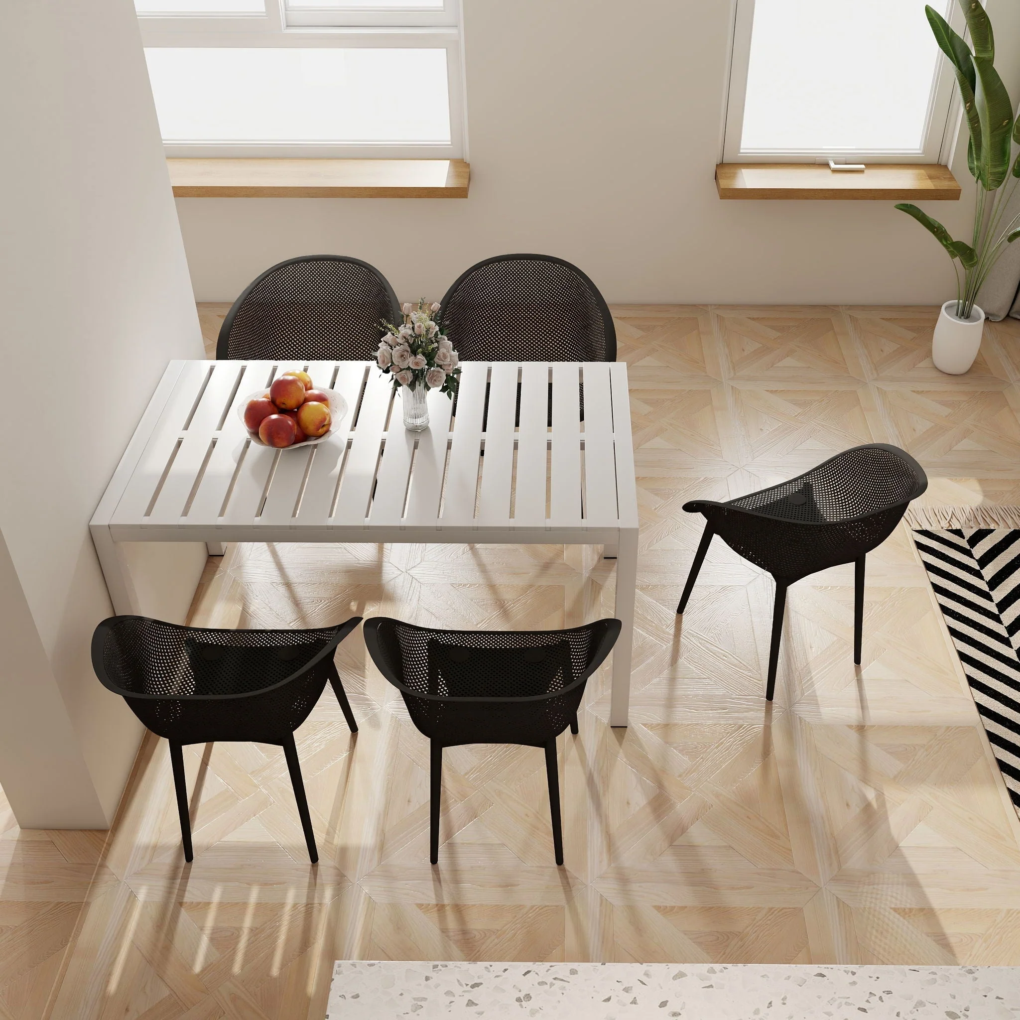 4 Pack Lounge Chair Set With Long Table - Image 10