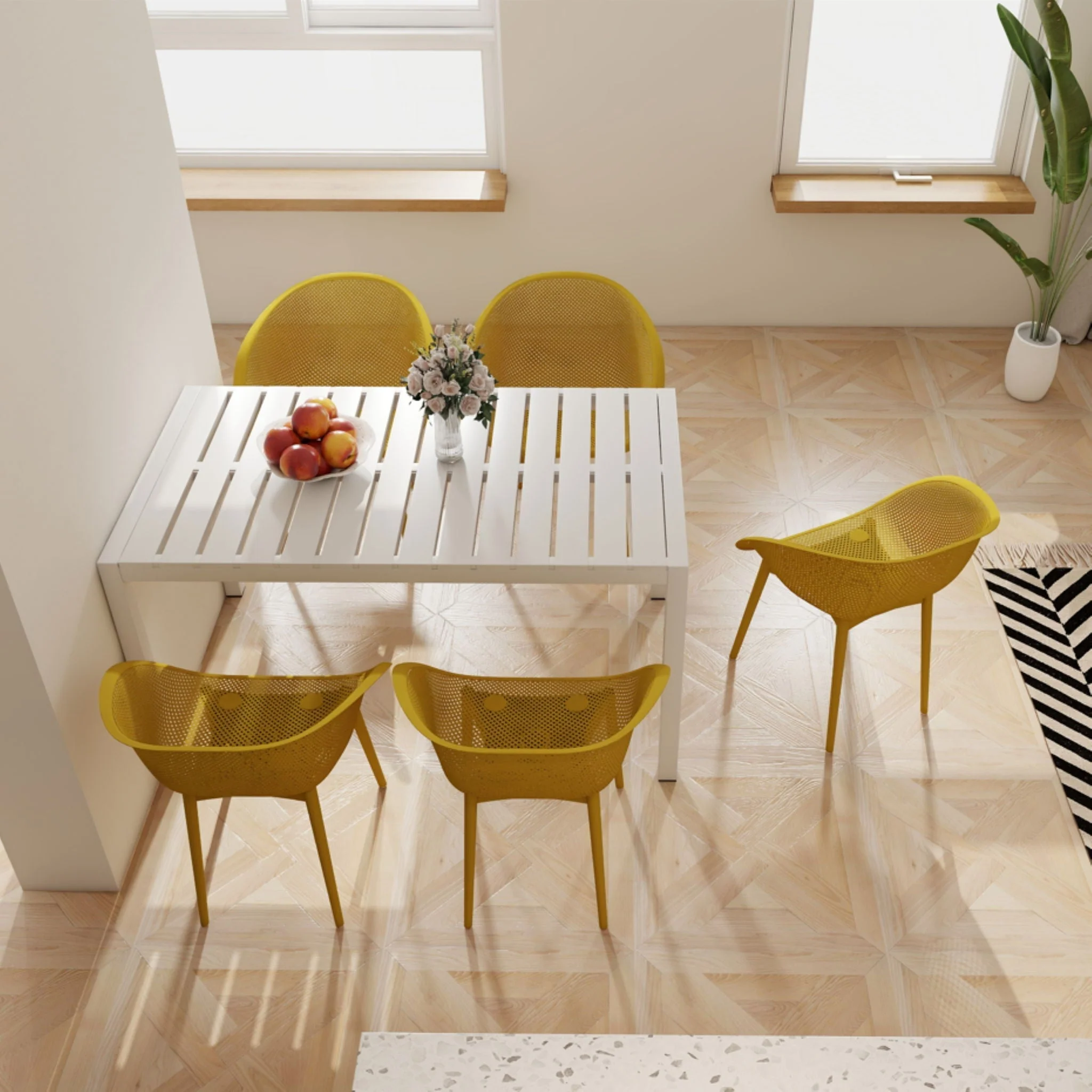 4 Pack Lounge Chair Set With Long Table - Image 11