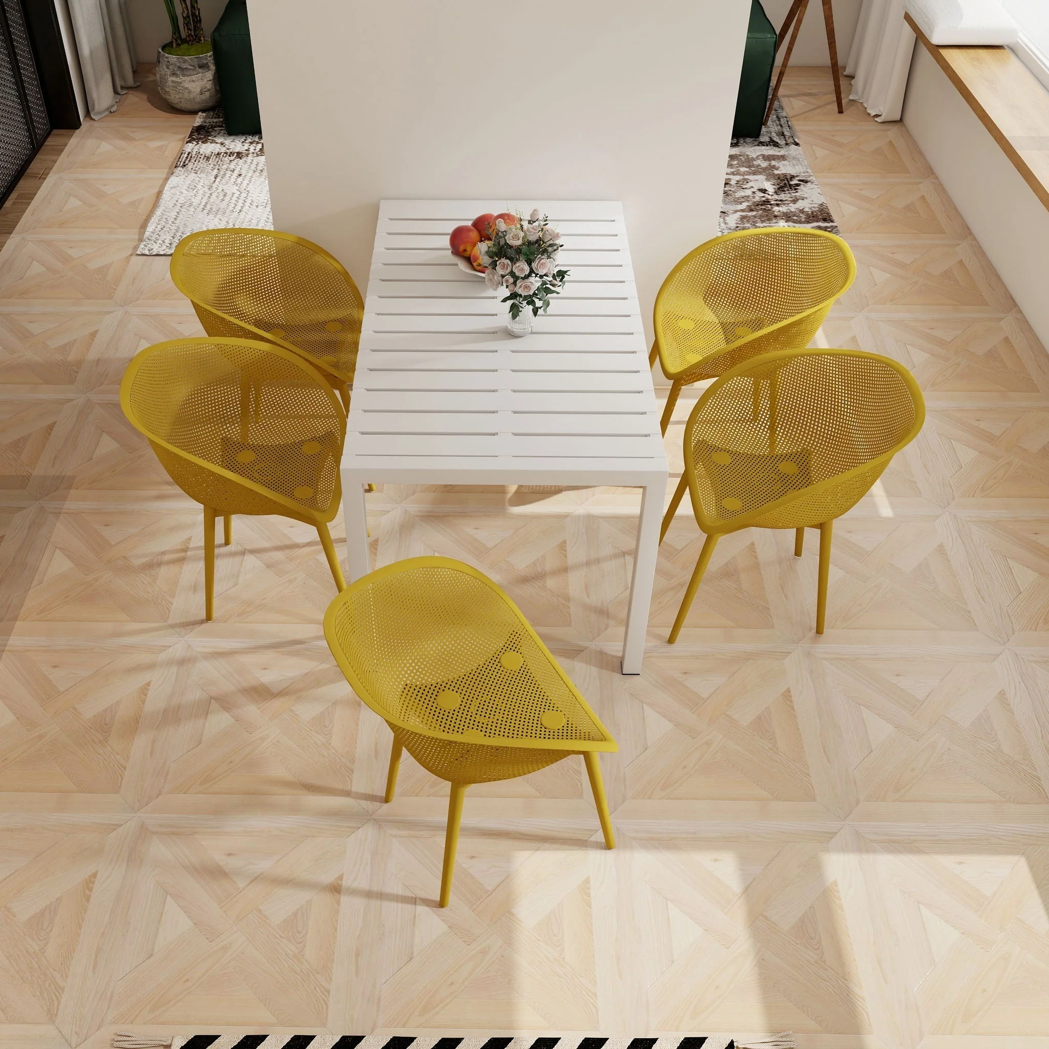 4 Pack Lounge Chair Set With Long Table - Image 12
